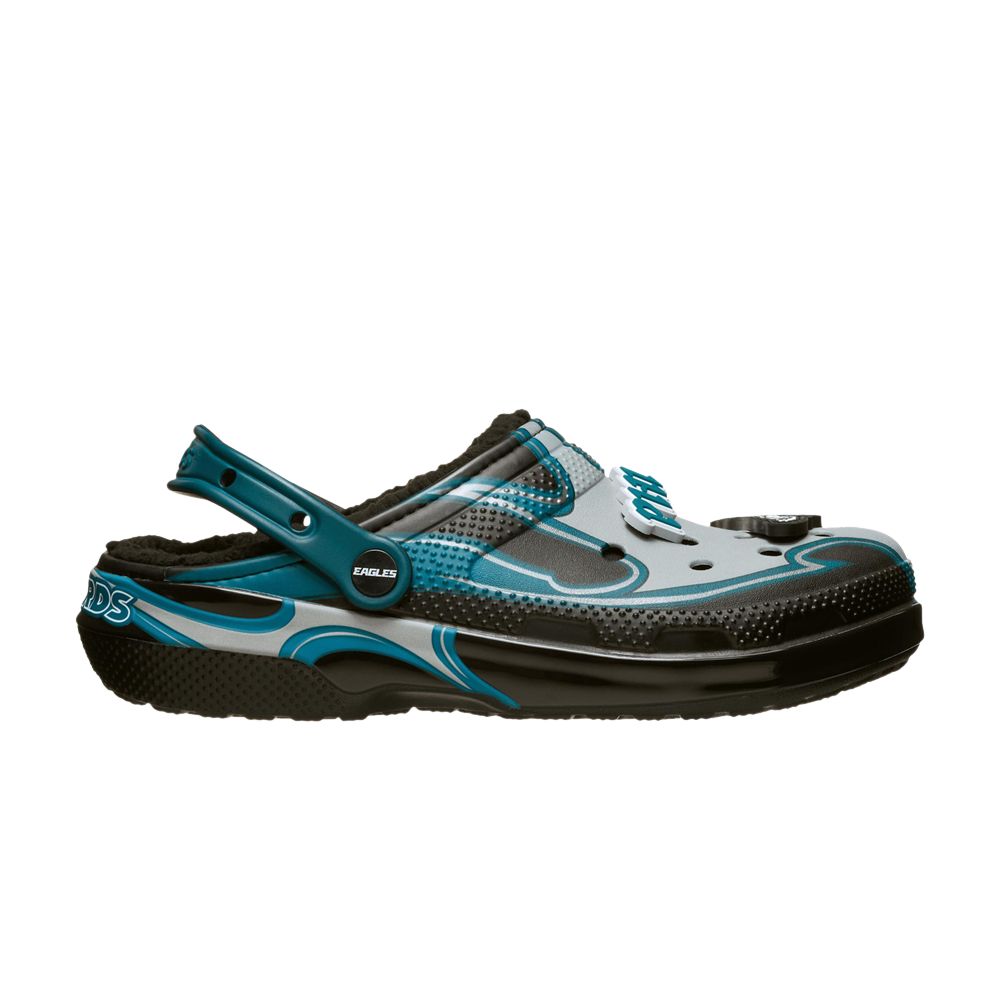 Pre-owned Crocs Nfl X Classic Lined Clog 'philadelphia Eagles' | Teal | Men's Size 8 In Blue