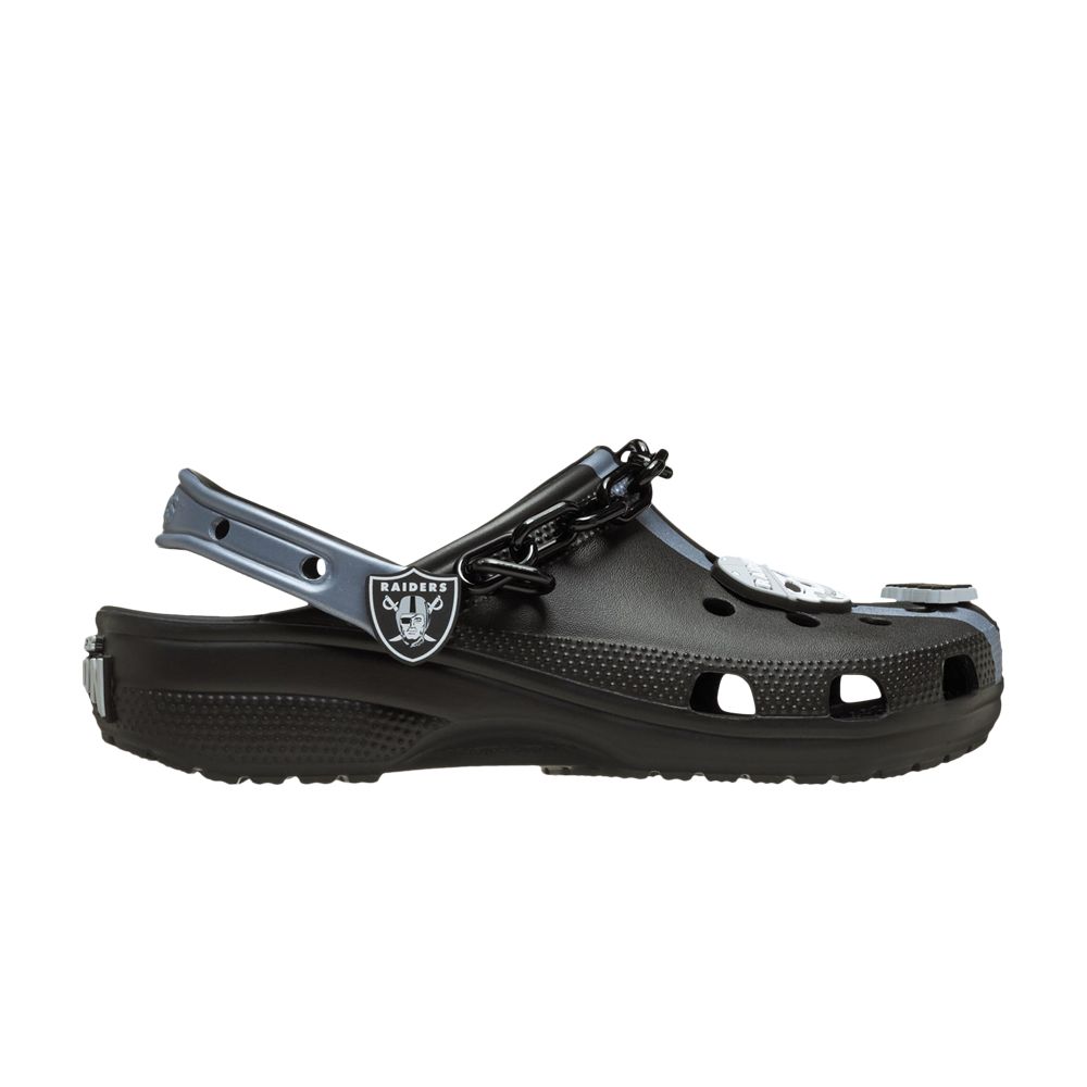 Pre-owned Crocs Nfl X Classic Clog 'las Vegas Raiders' | Black | Men's Size 12