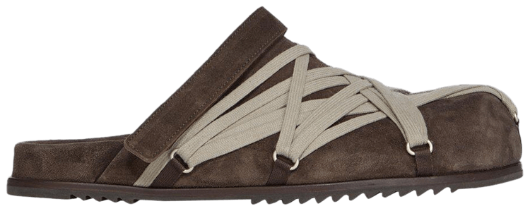 Rick Owens Concordians Megalaced Mule Granola Brown Suede