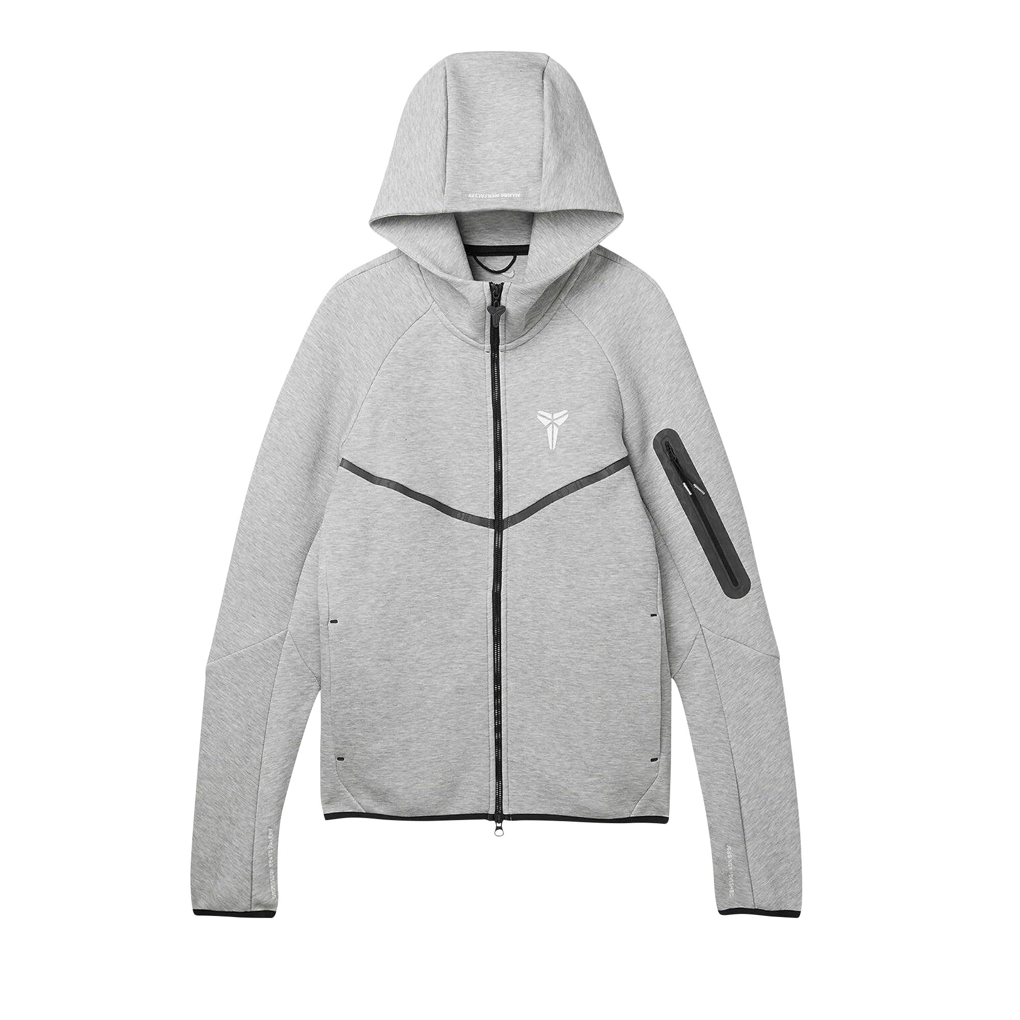 Pre-owned Nike Kobe Tech Fleece Full-zip Windrunner Jacket 'dark Grey Heather/white' | Men's Size S In Gray