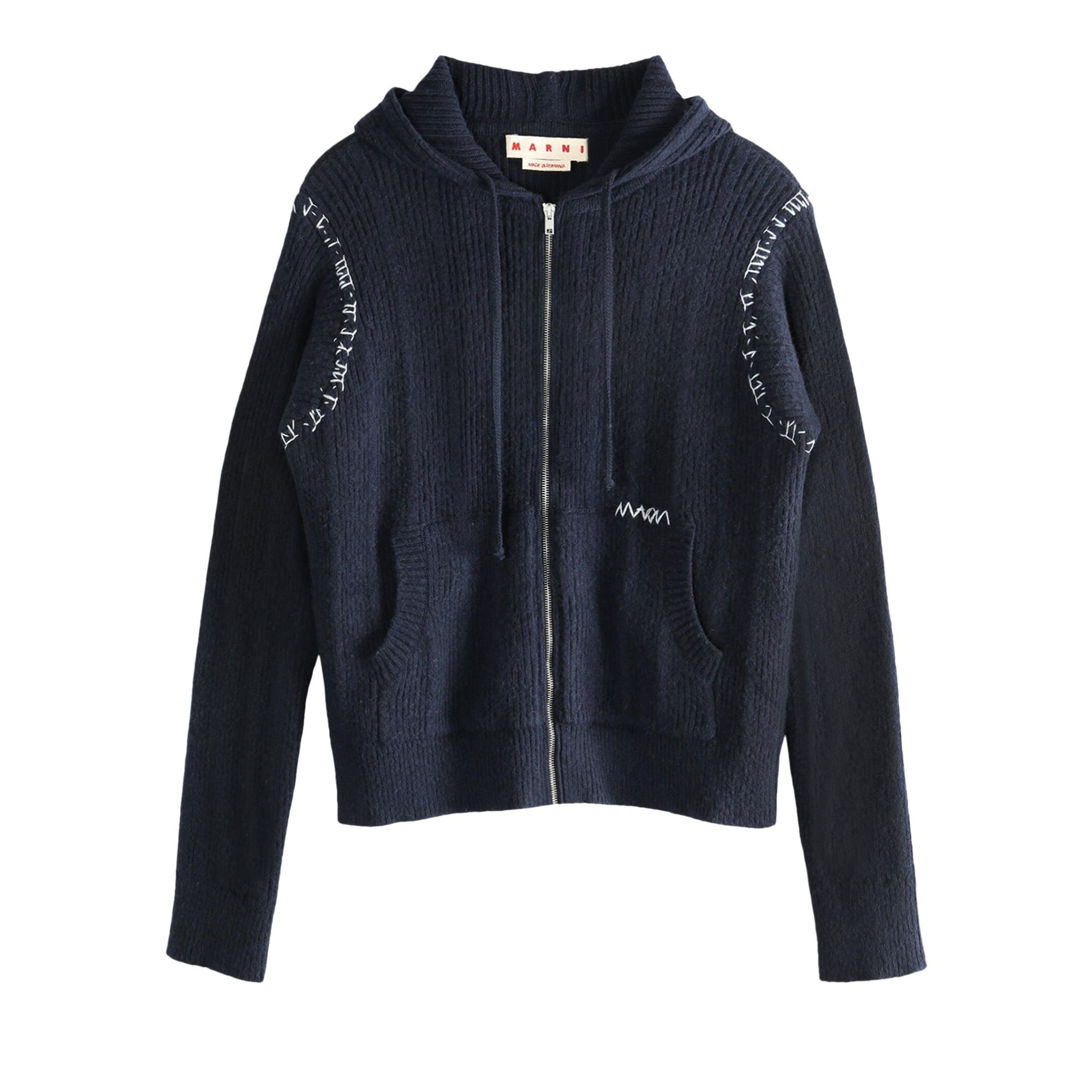 Pre-owned Marni Hooded Cardigan 'ultramarine' | Green | Men's Size 50
