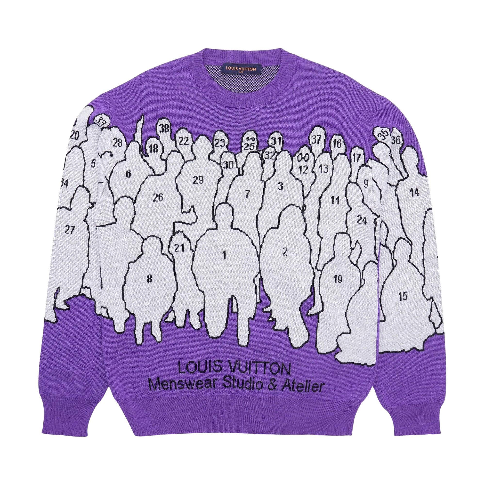 Pre-owned Louis Vuitton Studio Jacquard Crewneck Sweater 'purple' | Men's Size Xl