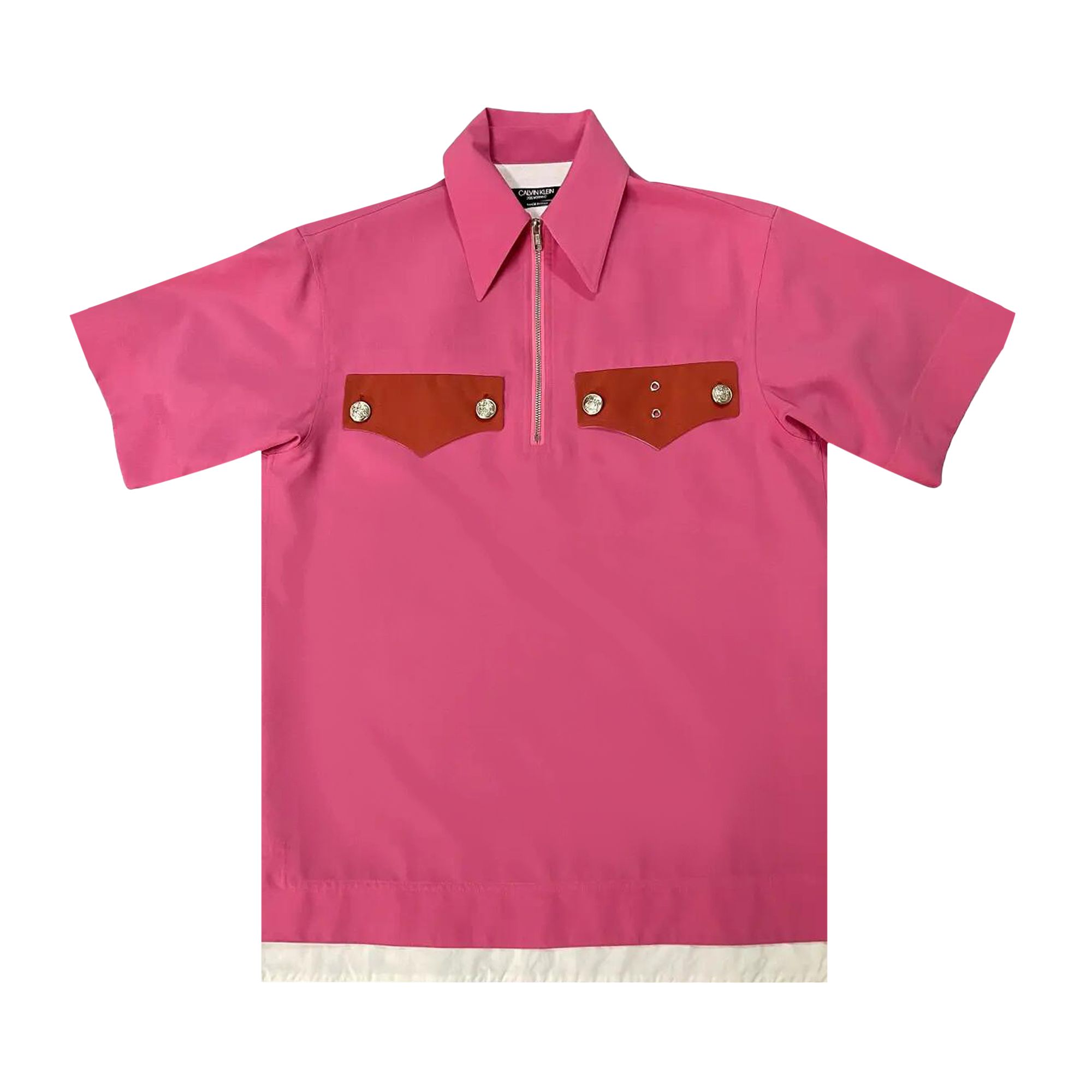 Pre-owned Calvin Klein 205w39nyc Quarter Zip Polo 'pink' | Women's Size 44