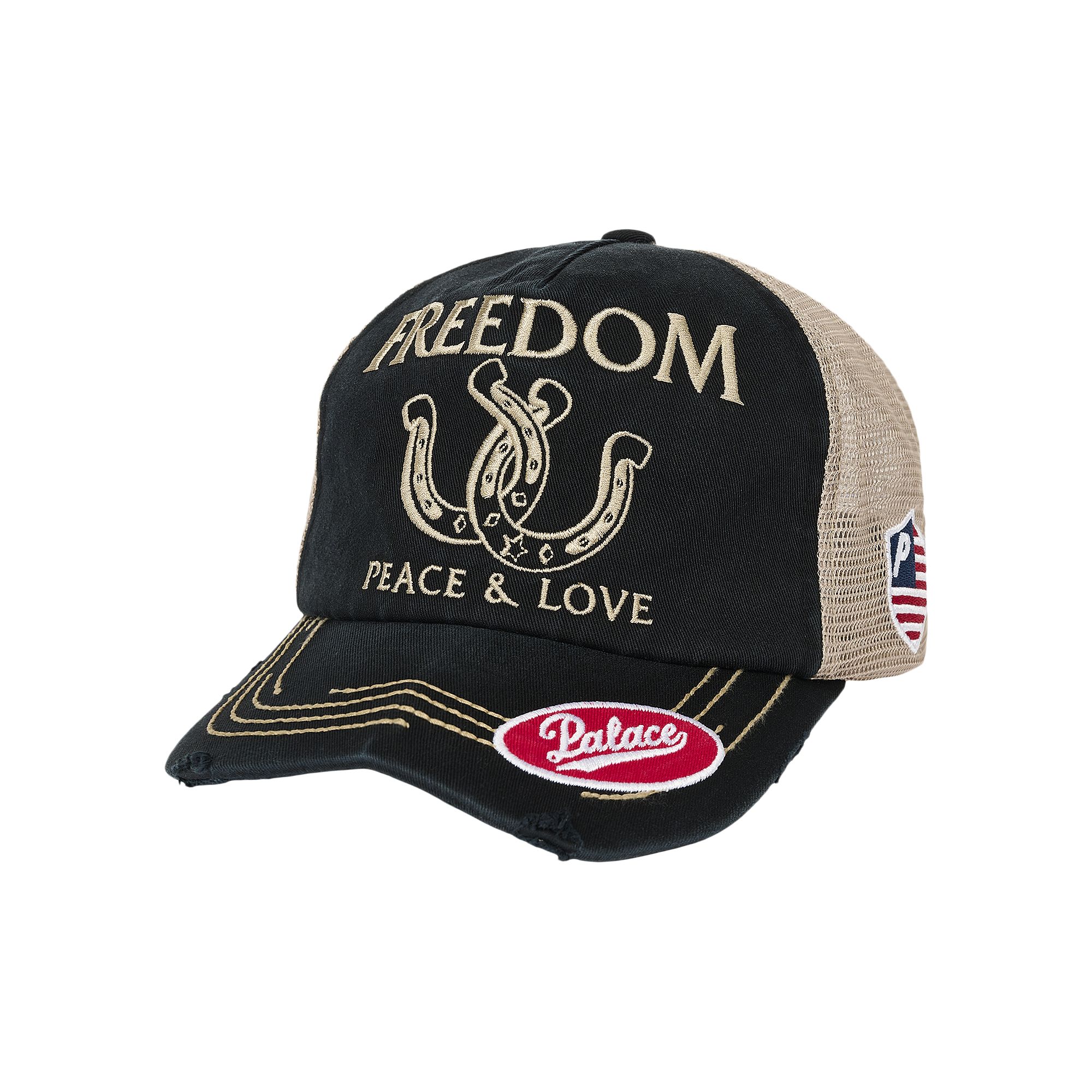 Pre-owned Palace Freedom Distressed Trucker 'black' | Men's Size Onesize