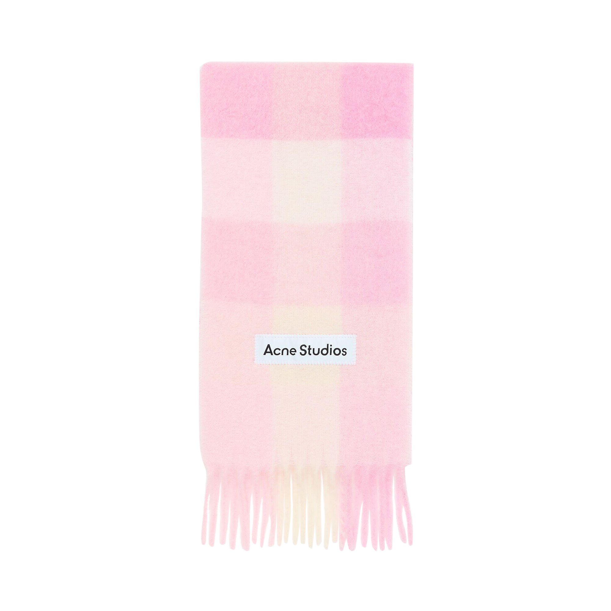 Pre-owned Acne Studios Mohair Checked Scarf 'candy Pink/white/pale Pink' | Men's Size Onesize