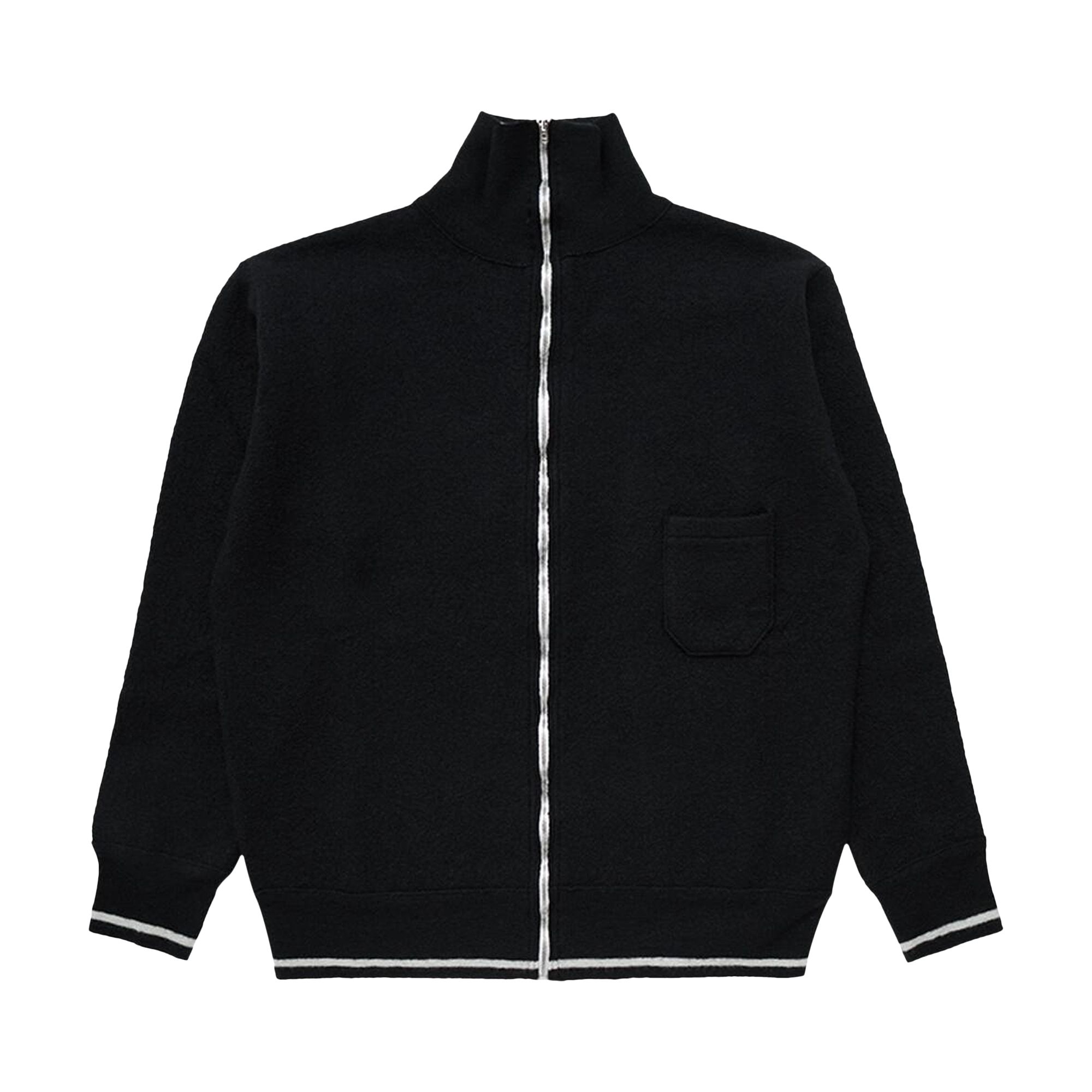 Pre-owned Maison Margiela Zip-up Sweater 'black/off White' | Men's Size Xl