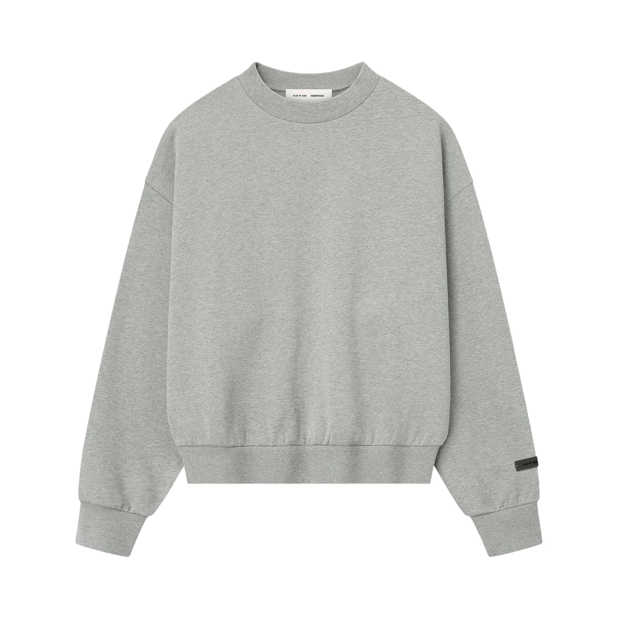 Pre-owned Essentials Fear Of God Classic Fleece Crewneck 'concrete Heather' | Grey | Men's Size Xl In Gray
