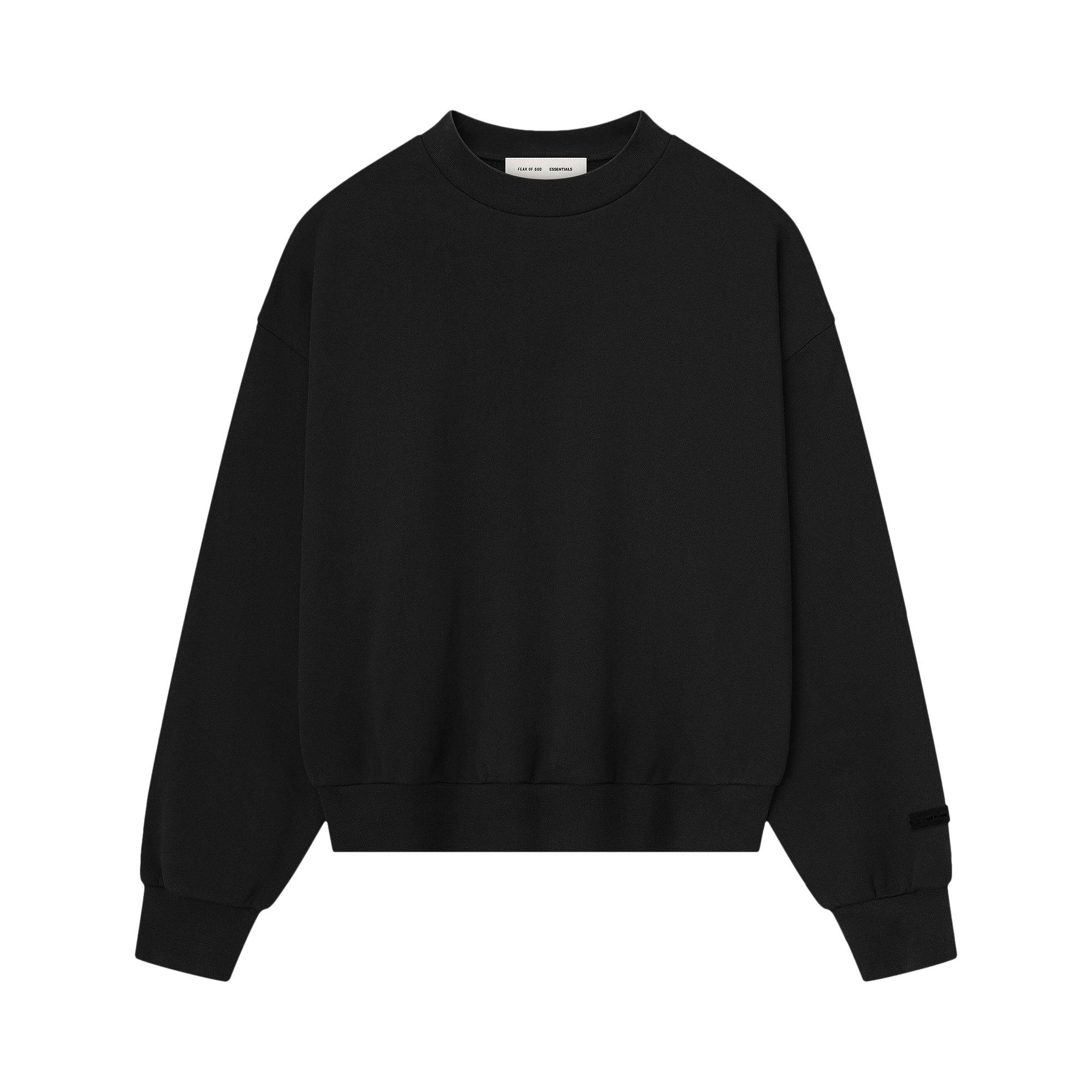 Pre-owned Essentials Fear Of God Classic Crewneck Sweatshirt 'jet Black' | Men's Size Xl