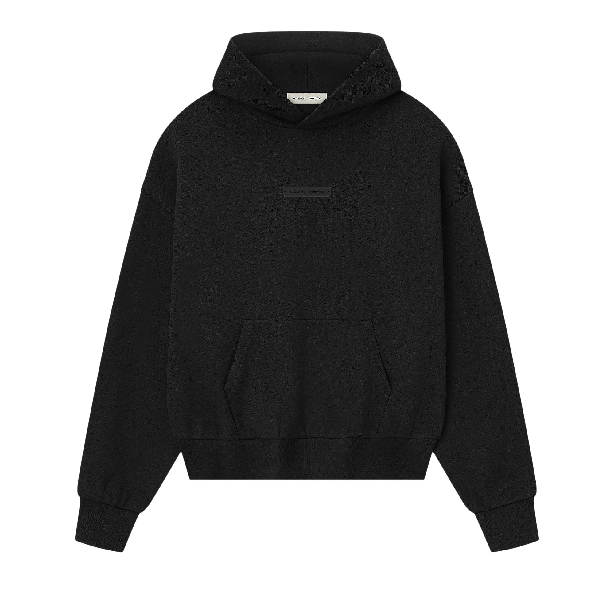 Pre-owned Essentials Fear Of God Classic Fleece Hoodie 'jet Black' | Men's Size Xs