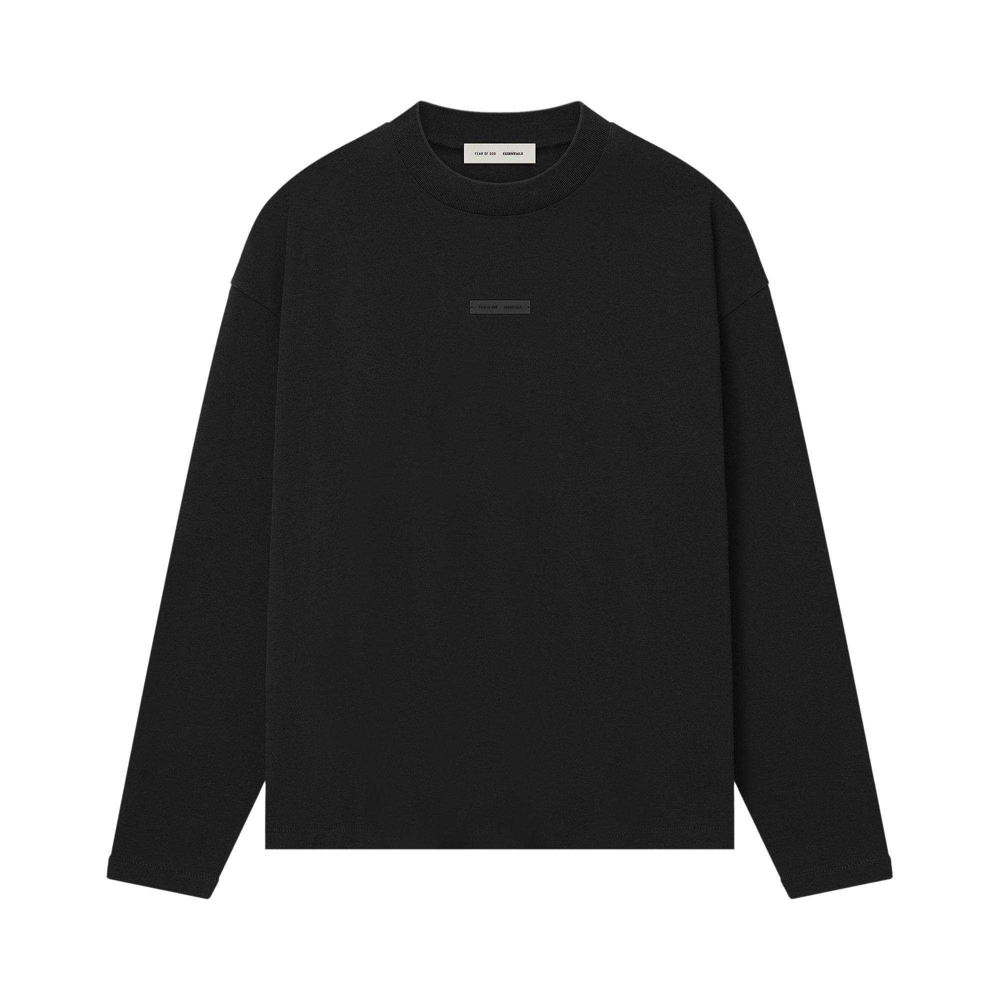 Pre-owned Essentials Fear Of God Classic Long Sleeve Tee 'jet Black' | Men's Size Xs