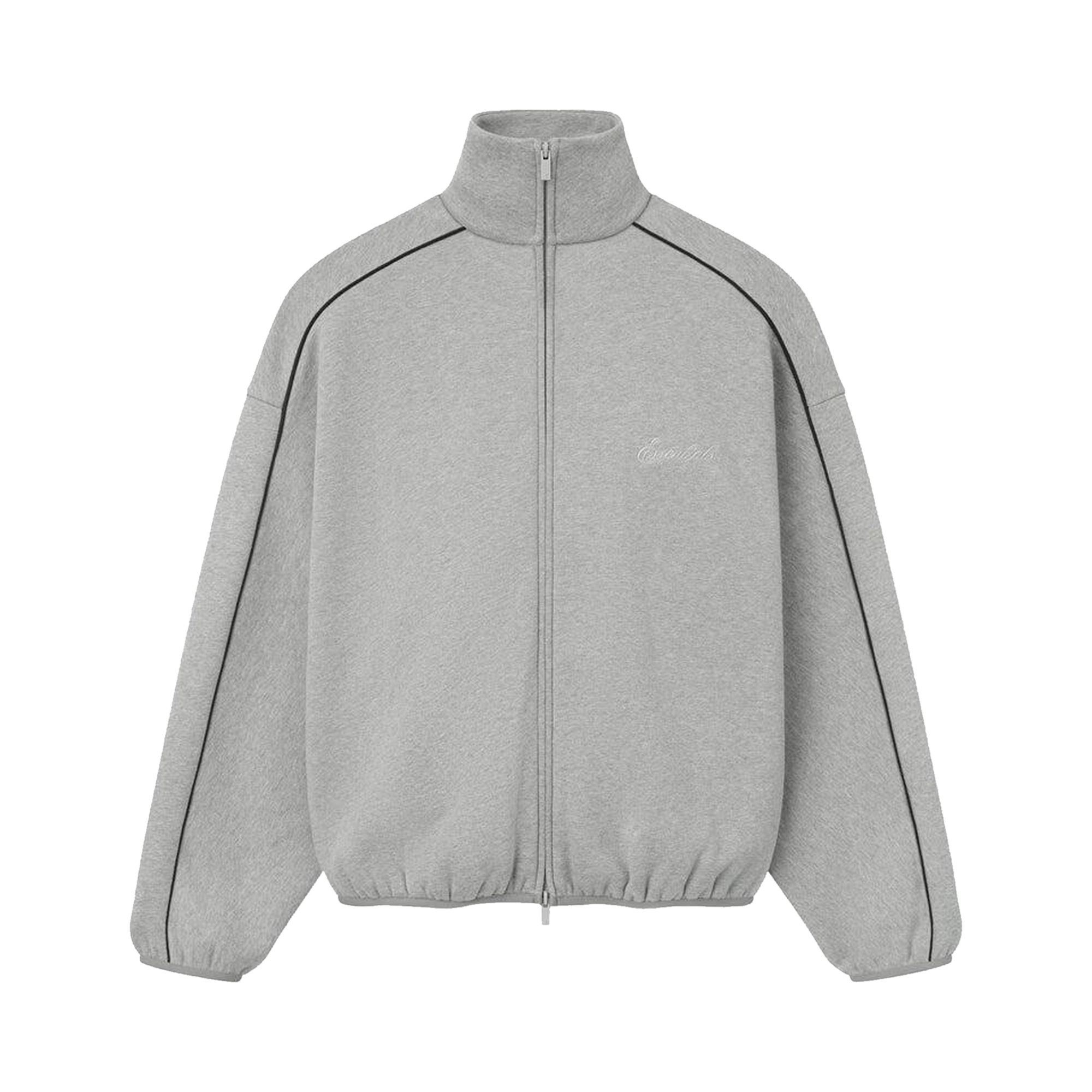 Pre-owned Essentials Fear Of God  Modern Track Jacket With Piping 'concrete Heather/black' | Grey | Men's Size  In Gray