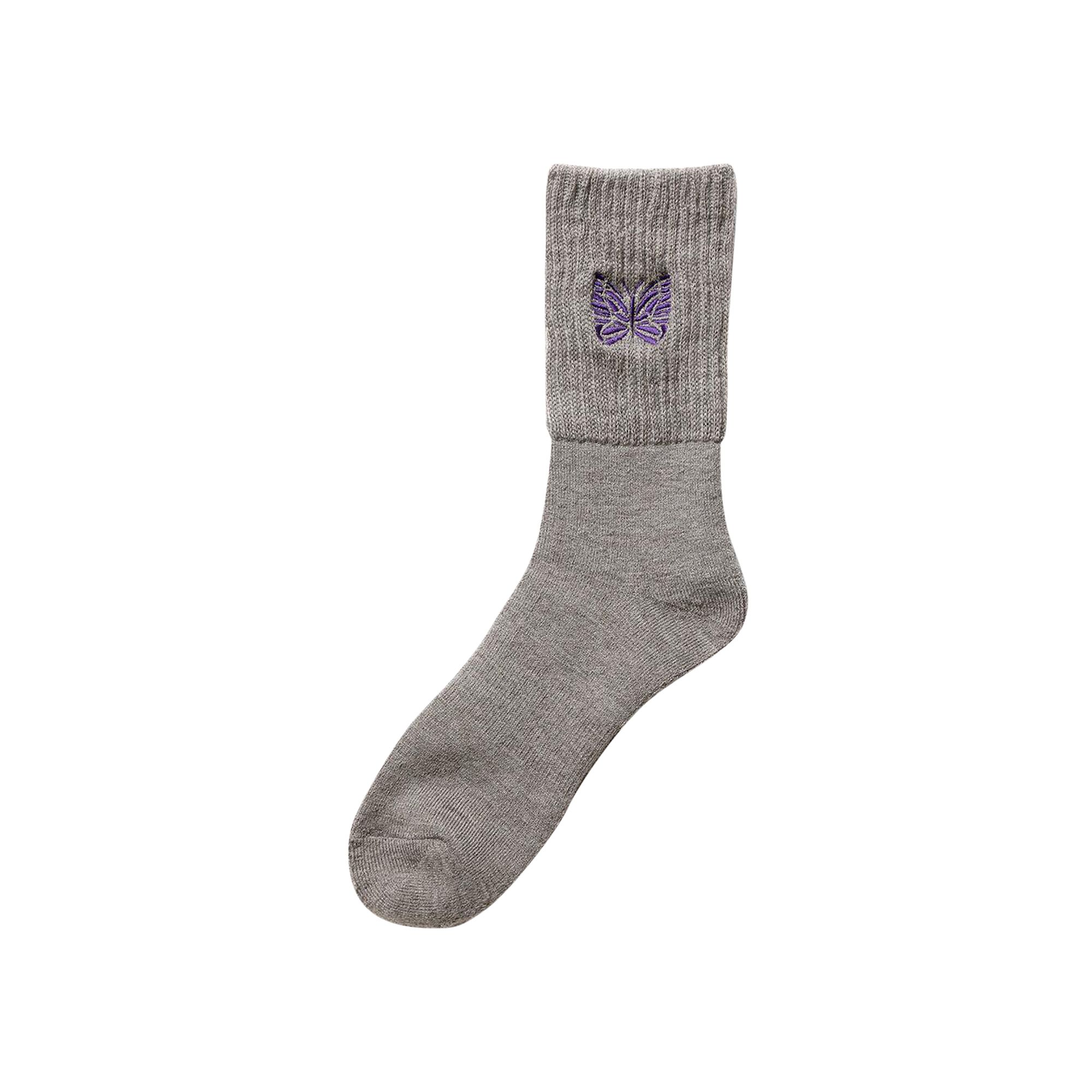 Pre-owned Needles Merino Wool Rib Socks 'grey' | Men's Size M In Gray