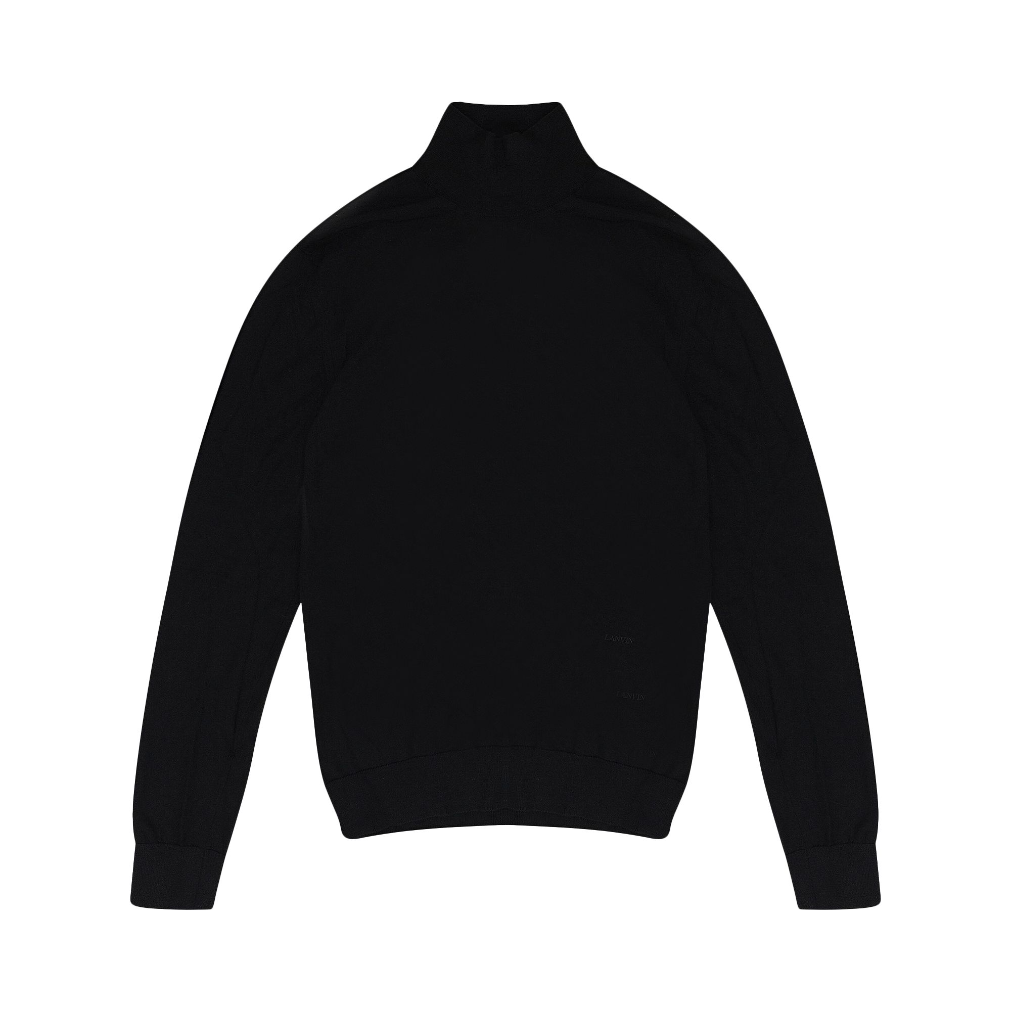 Pre-owned Lanvin Roll Neck Wool Silk Sweatshirt 'black' | Women's Size L