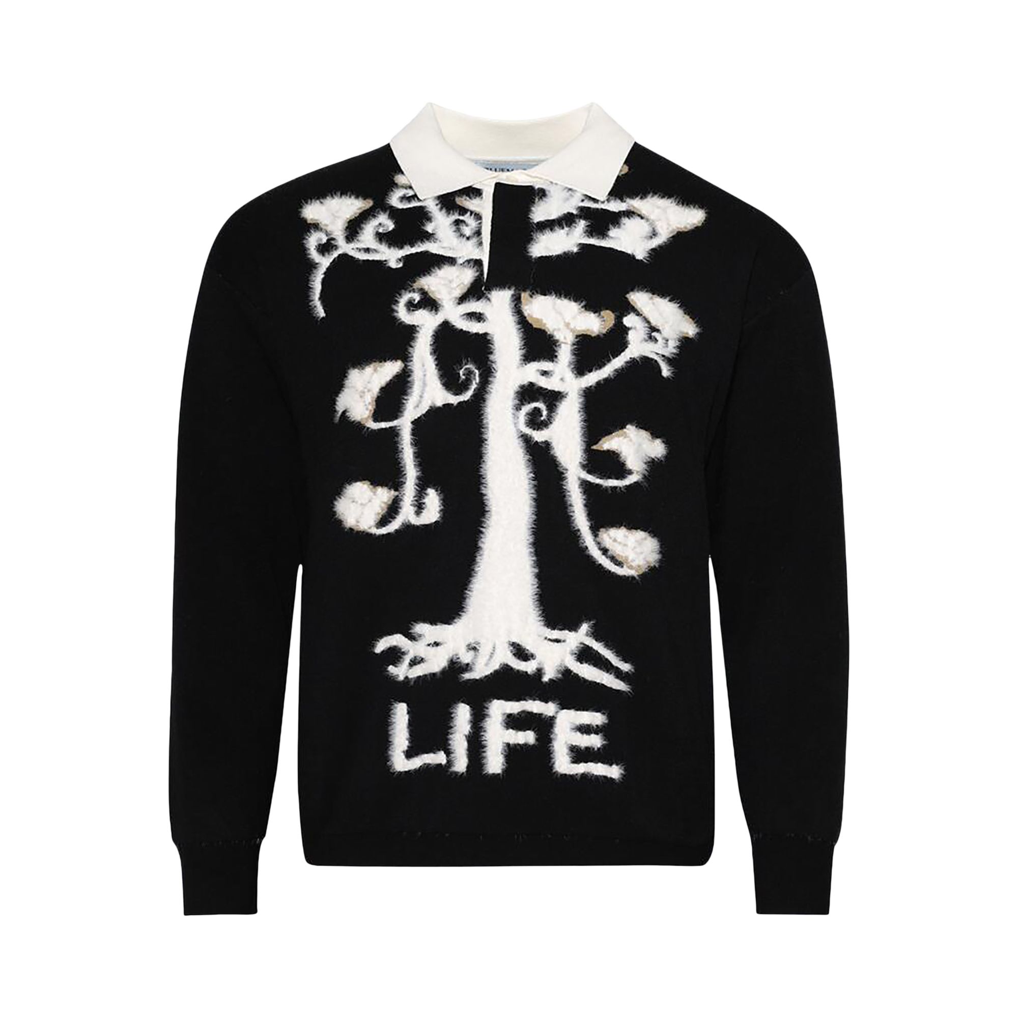 Pre-owned Bluemarble Tree Of Life Knit Polo 'black/white' | Men's Size M