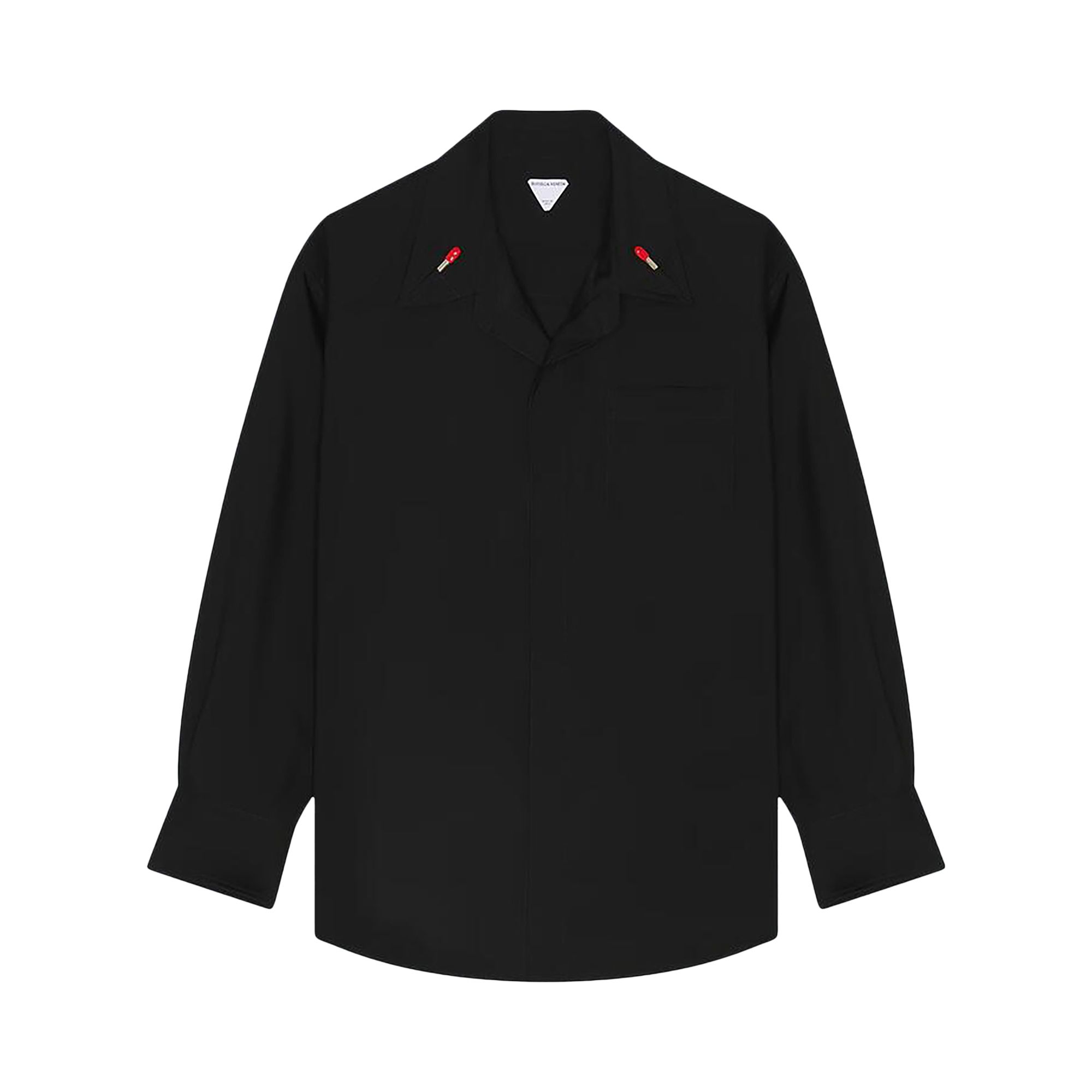 Pre-owned Bottega Veneta Matches Detail Light Wool Long-sleeve Shirt 'black' | Men's Size 48