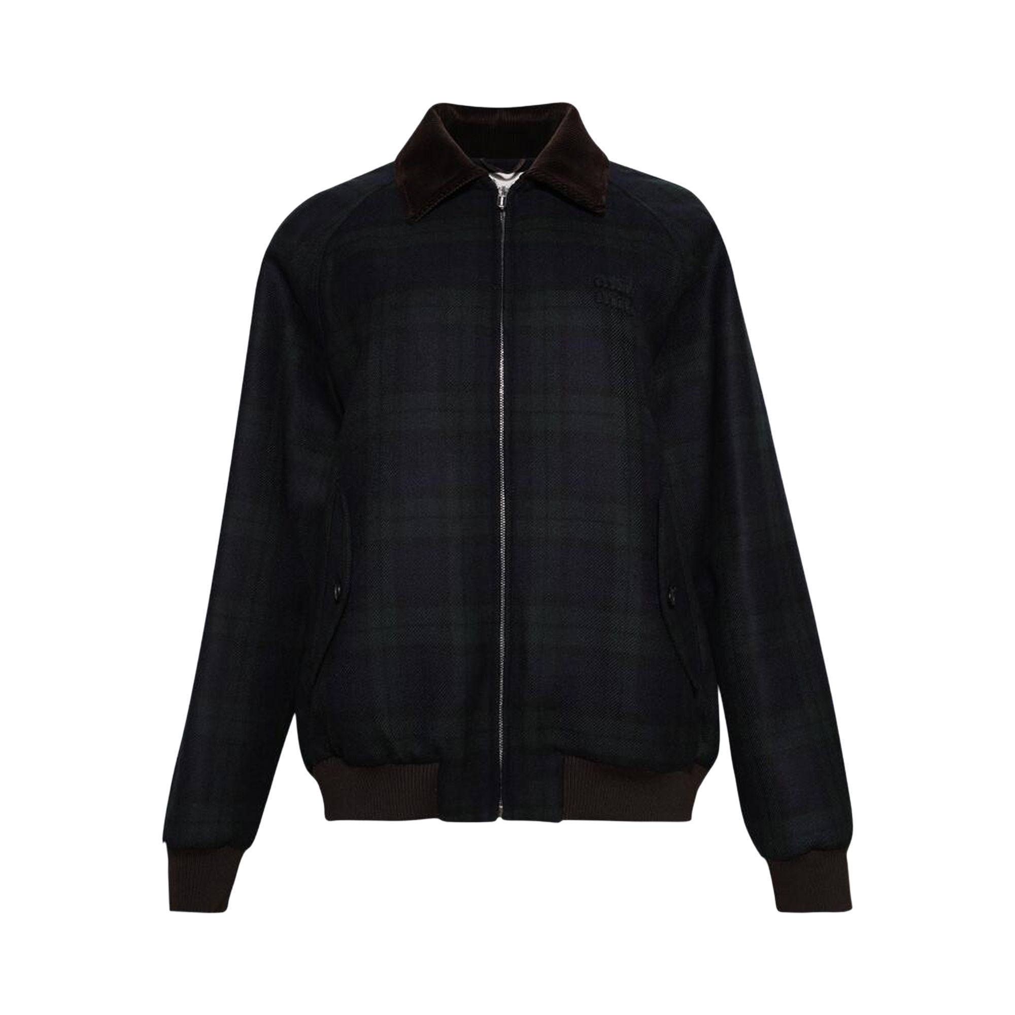 Pre-owned Miu Miu Twill Check Jacket 'blue/verde' | Women's Size 38