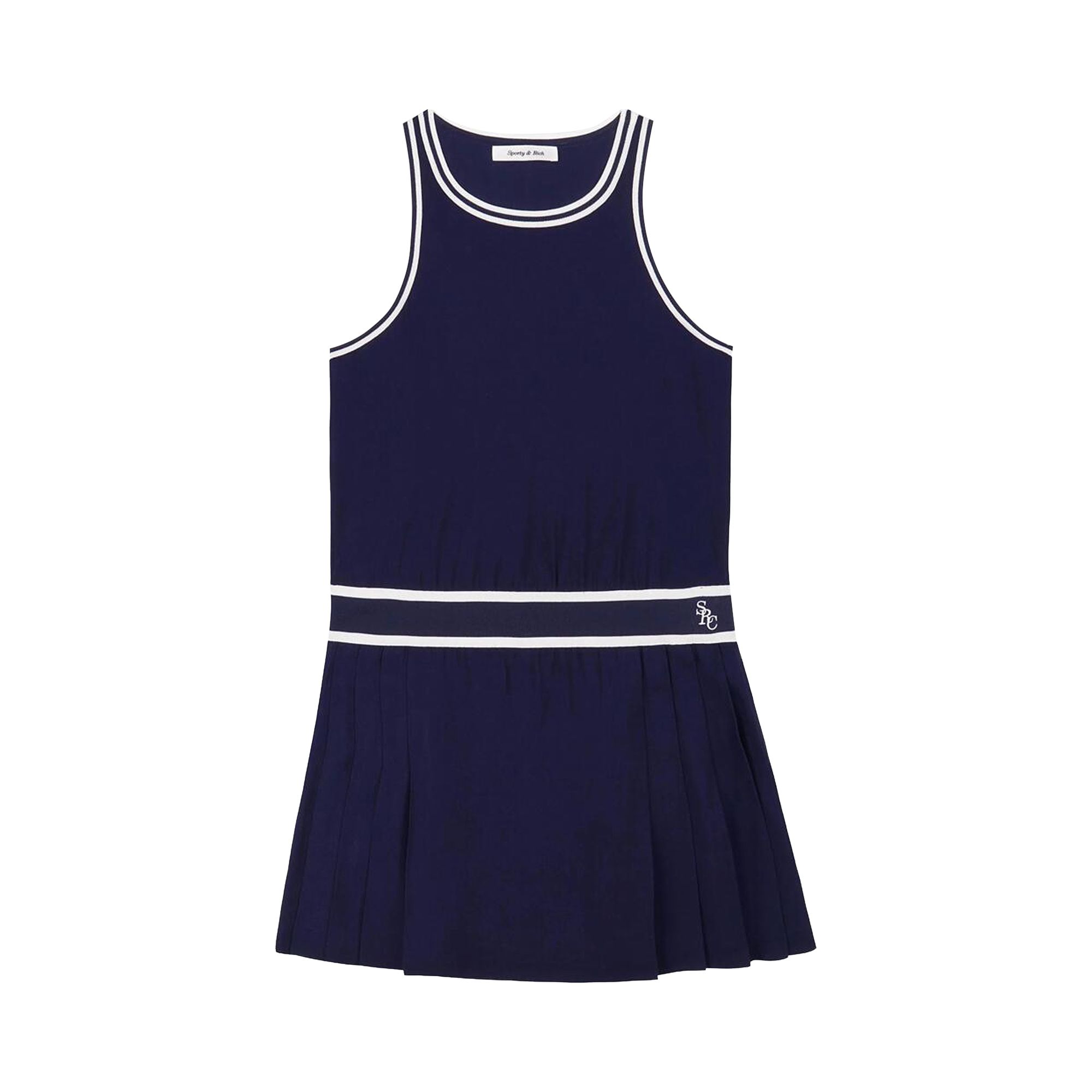 Pre-owned Sporty And Rich Sporty & Rich Src Phoebe Dress 'navy/white' | Blue | Women's Size L