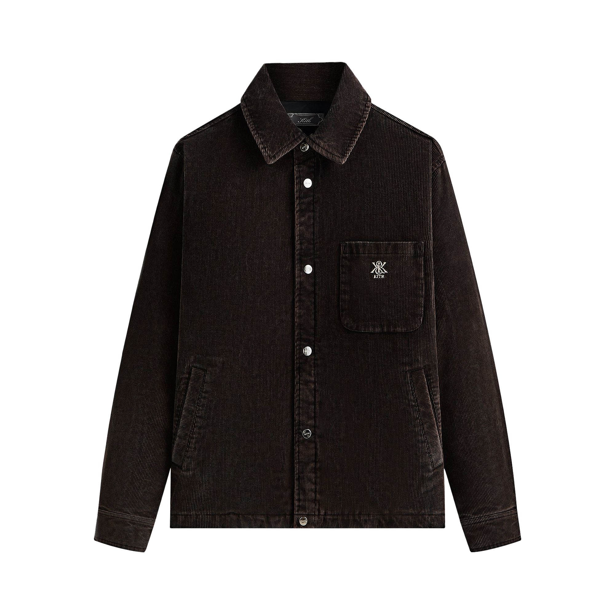 Pre-owned Kith Washed Corduroy Brixton Puffed Shirt Jacket 'ink' | Black | Men's Size S