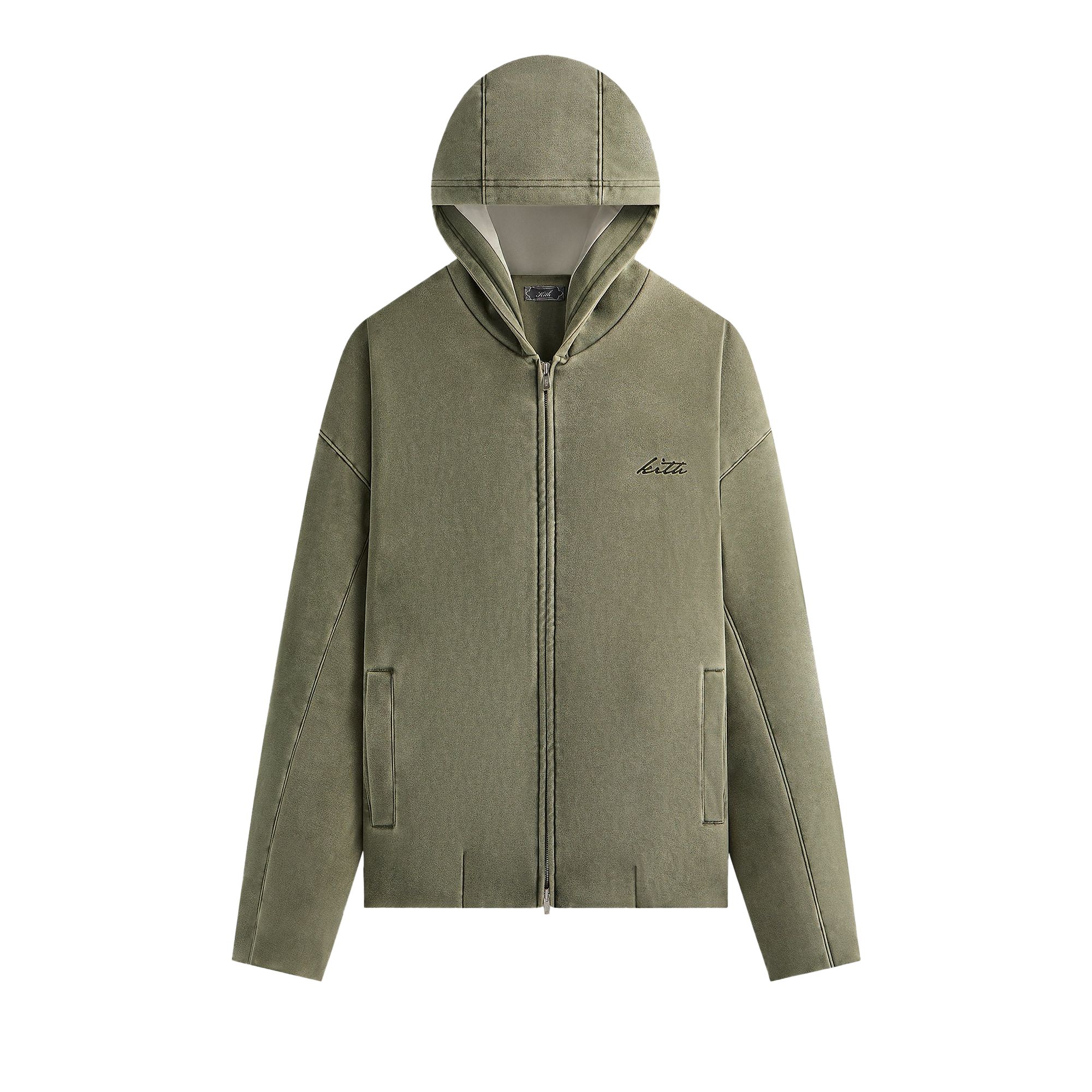 Pre-owned Kith Washed Microsuede Puffed Jaysen Hoodie 'cavan' | Brown | Men's Size S