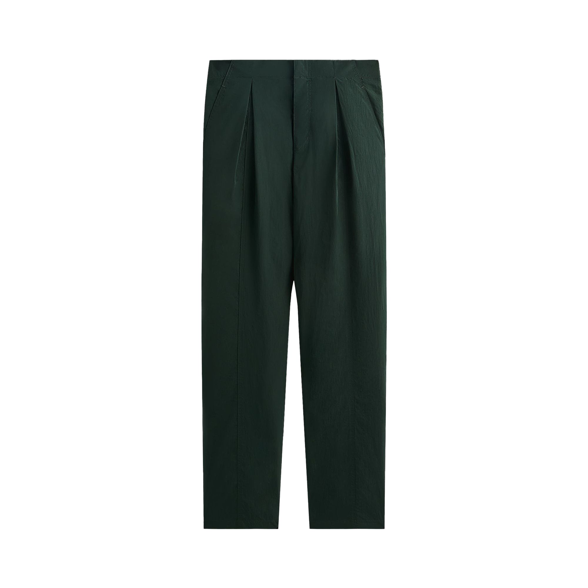 Pre-owned Kith Wrinkle Nylon Elias Pleated Pant 'stadium' | Green | Men's Size L