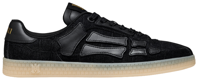 Amiri Pacific Croc Debossed Bones   Black