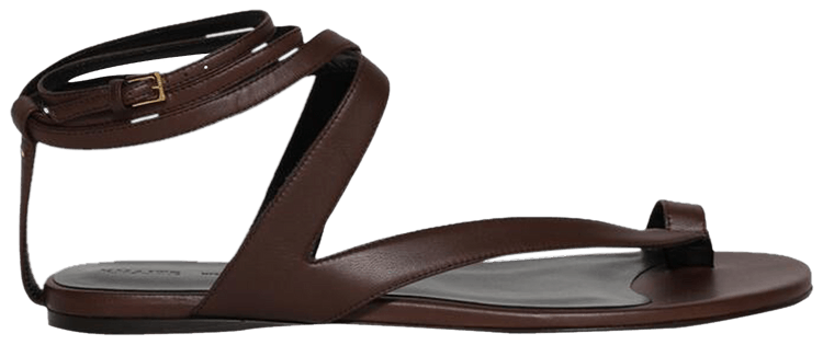 Khaite Wmns Aimee Ankle Strap Flat Sandal Cigar