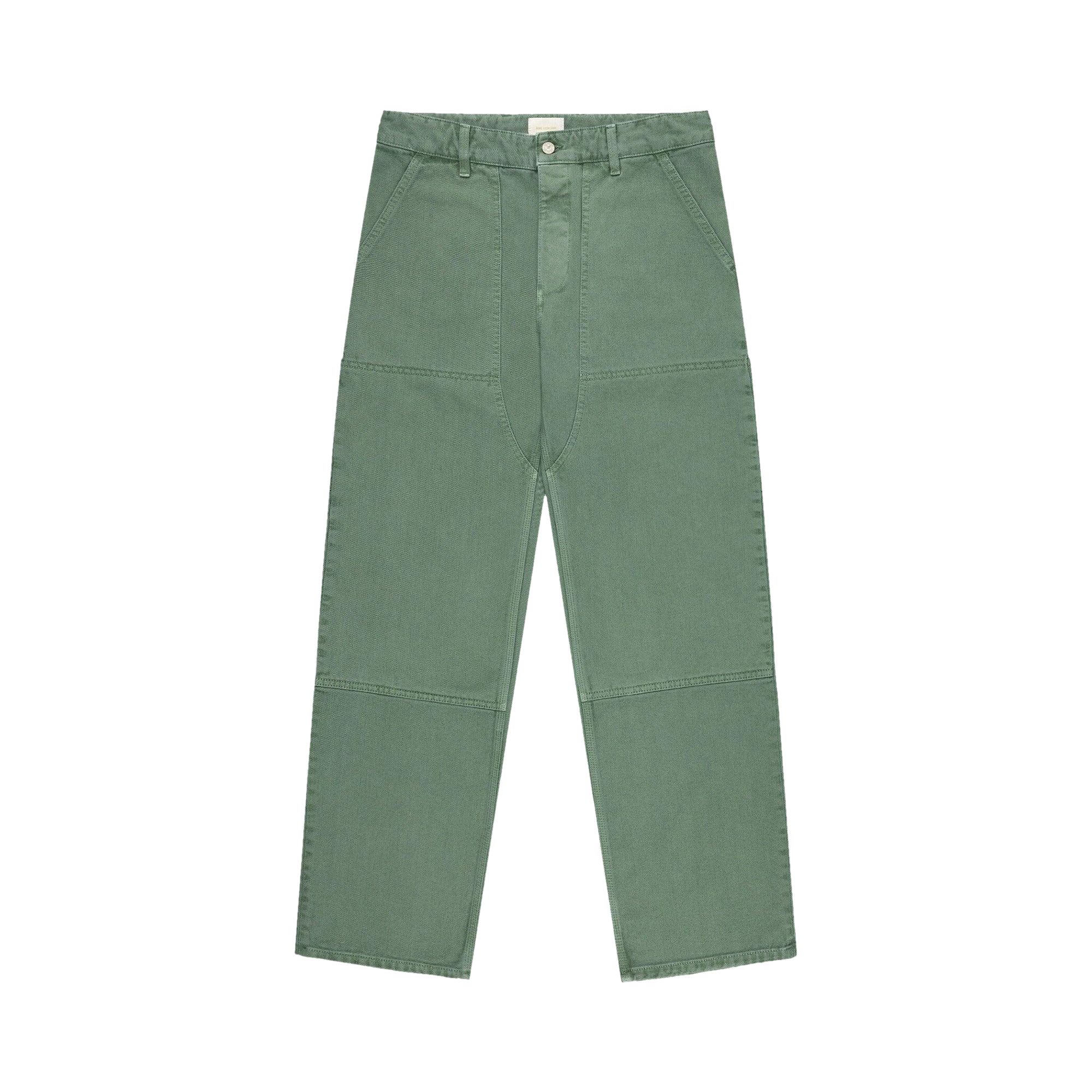 Pre-owned Aimé Leon Dore Garment Dyed Double Knee Carpenter Pant 'agave Green' | Men's Size 38