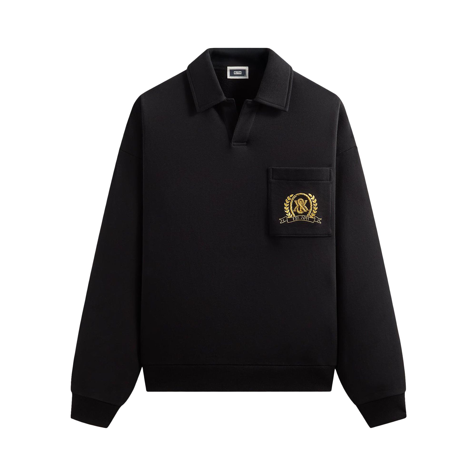 Pre-owned Kith & Kin Crest Gilded Crest Collared Rugby 'black' | Men's Size Xxl