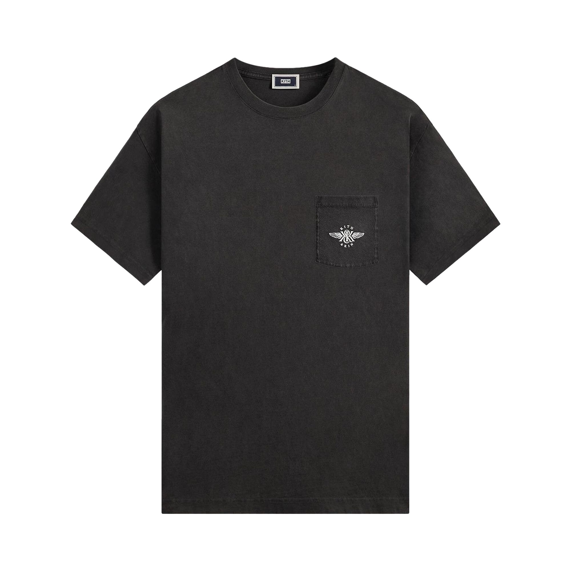 Pre-owned Kith & Kin Wing Logo Pocket Vintage Tee 'black' | Men's Size Xl