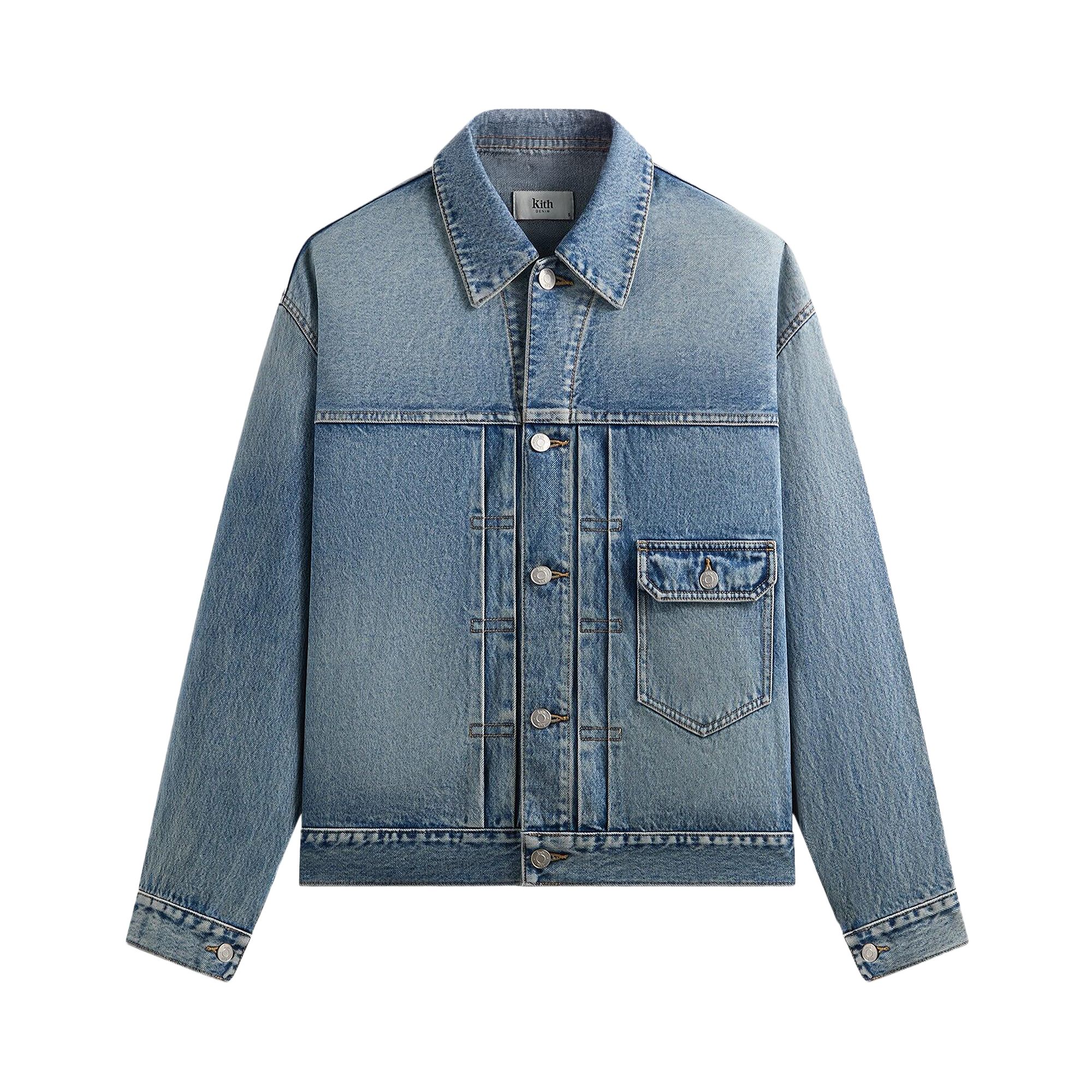 Pre-owned Kith Alonzo Denim Jacket 'mid Indigo' | Blue | Men's Size Xl