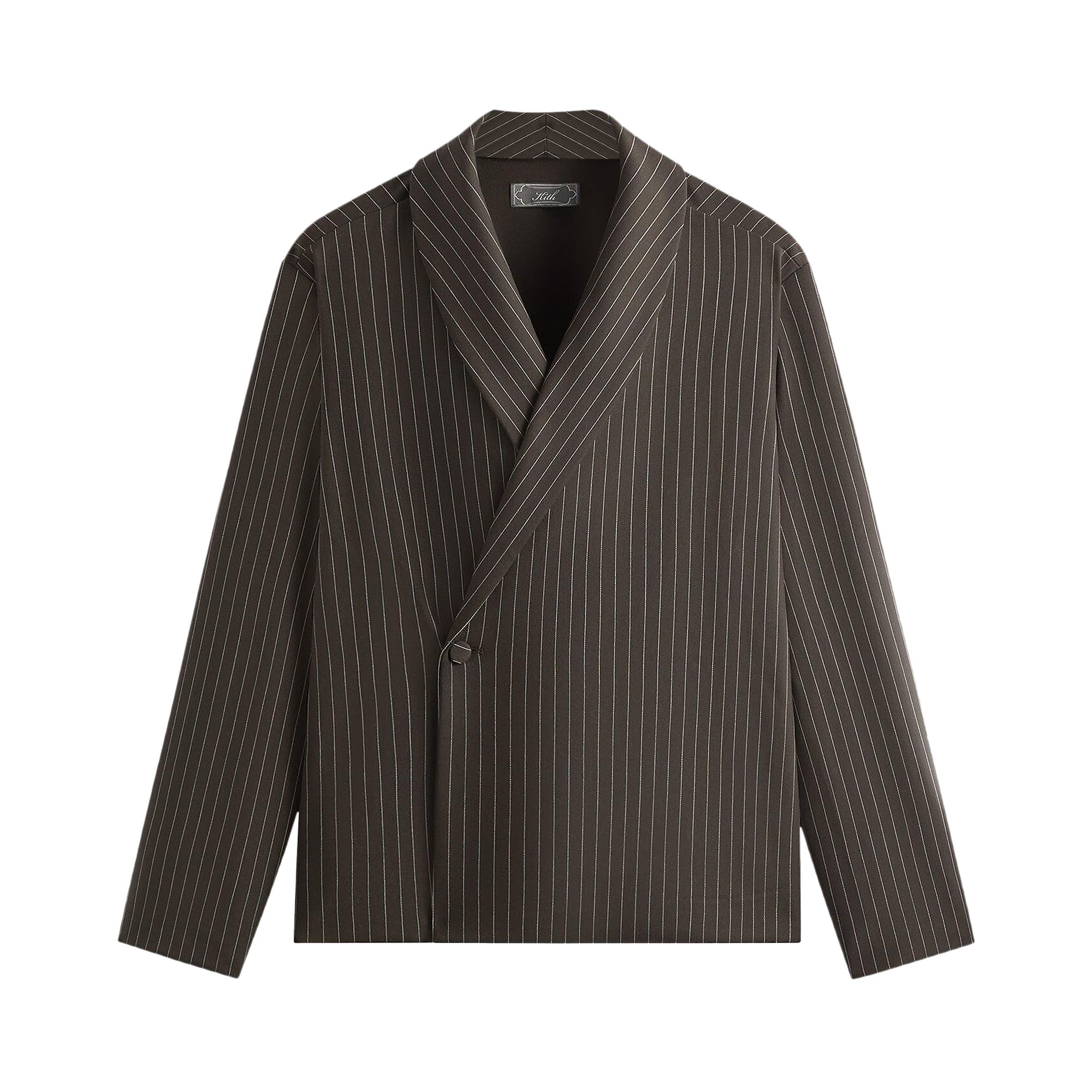 Pre-owned Kith Double Weave Long-sleeve Thompson Crossover Shirt 'kindling' | Brown | Men's Size S