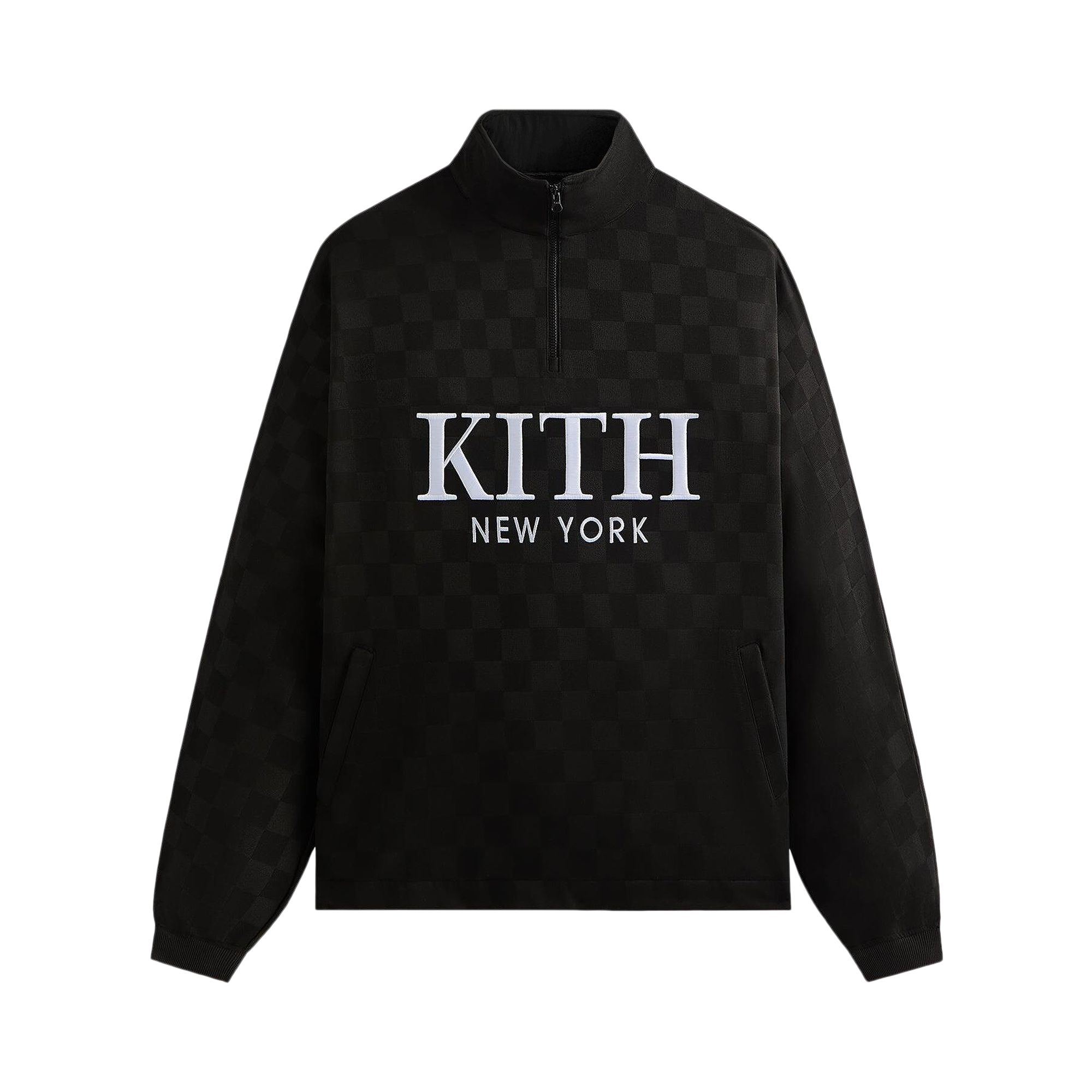 Pre-owned Kith Double Weave Davis Quarter Zip Pullover 'black' | Men's Size M