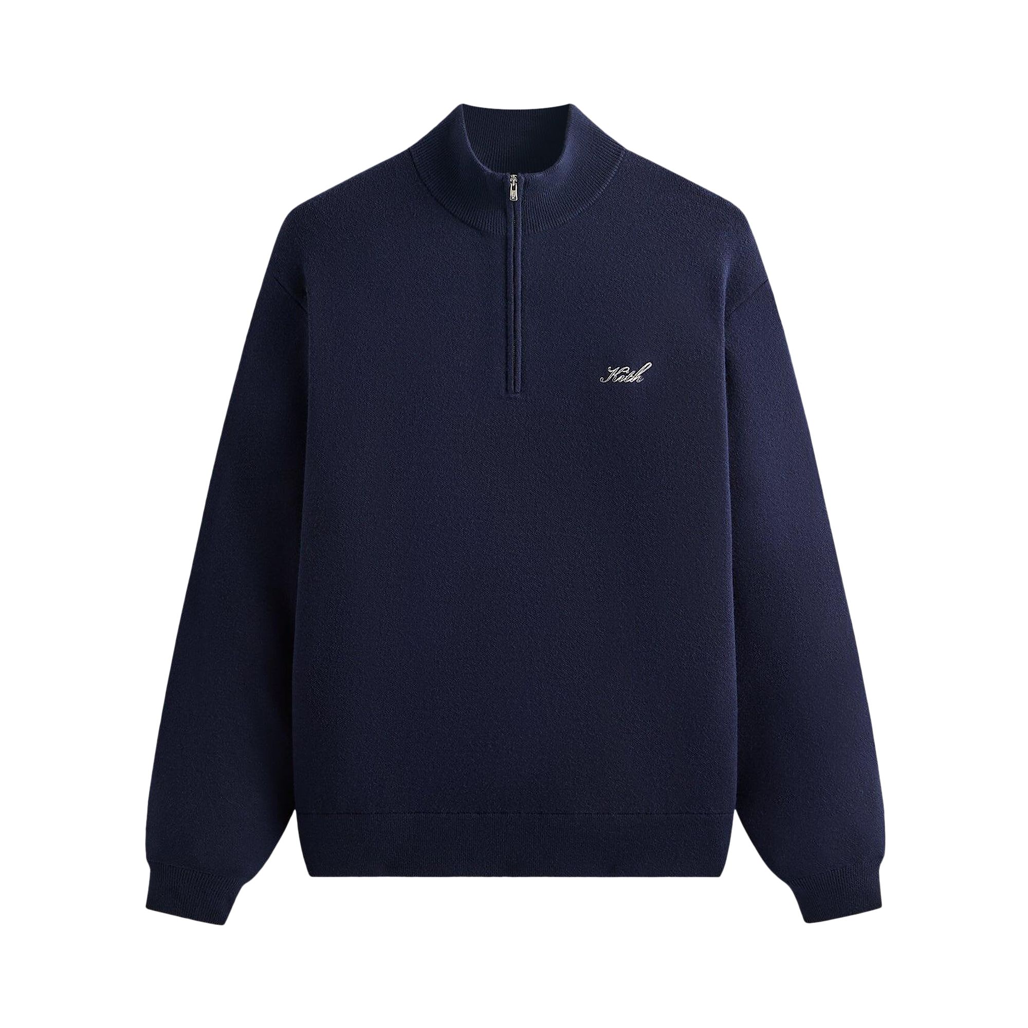 Pre-owned Kith Harmon Quarter Zip Mock Neck 'nocturnal' | Black | Men's Size M