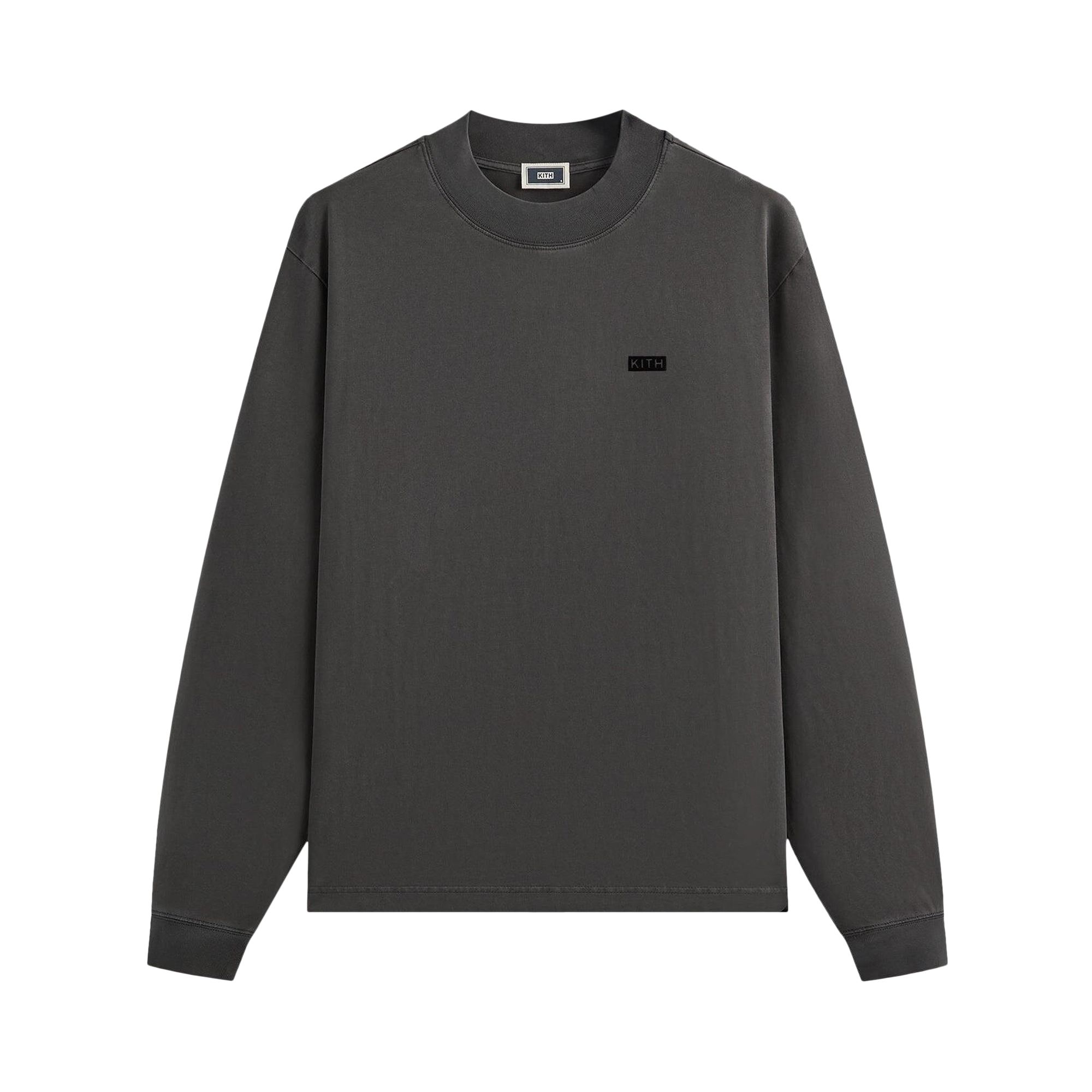 Pre-owned Kith Long-sleeve Mock Neck Lax Tee 'carbon' | Black | Men's Size S
