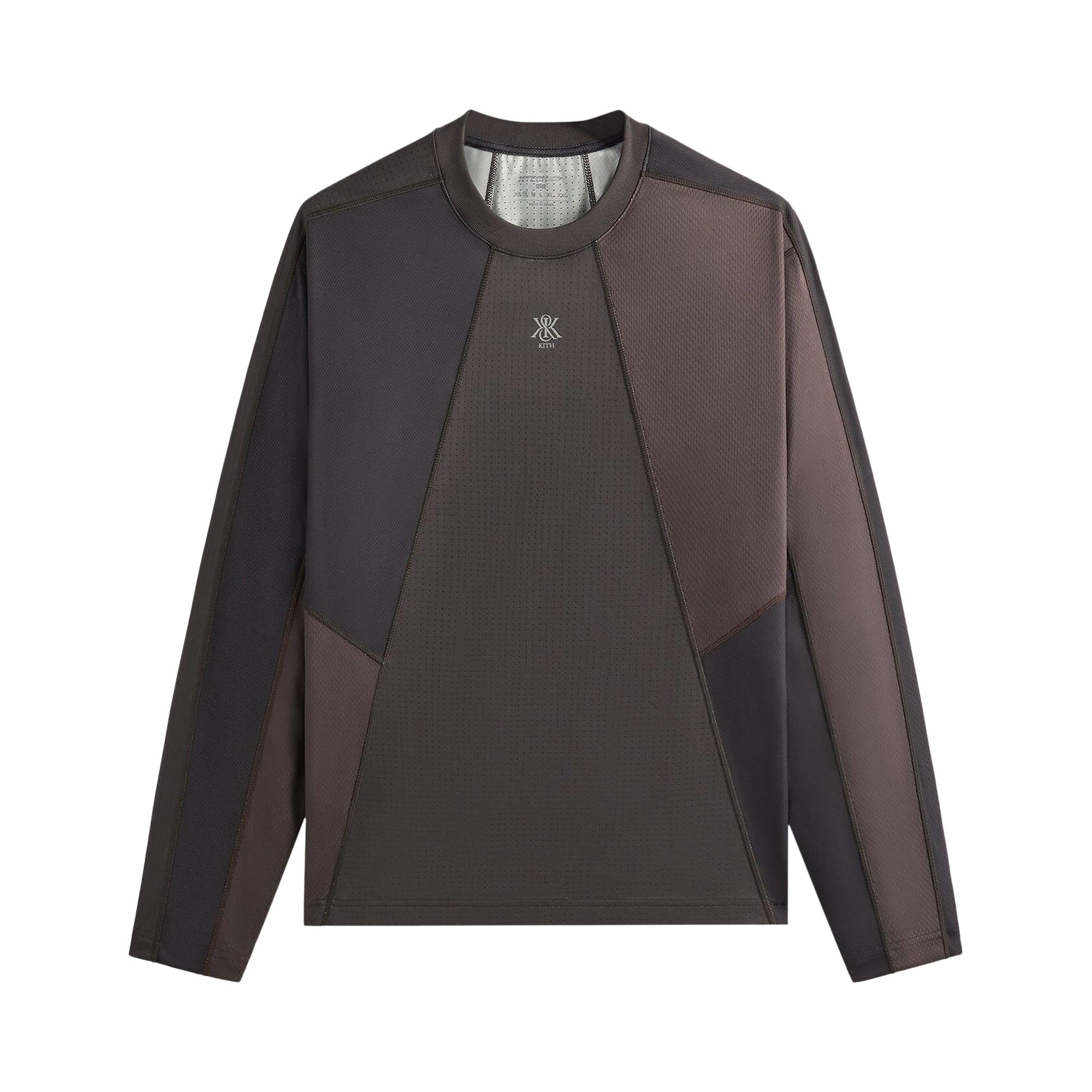 Pre-owned Kith Long-sleeve Panelled Otto Tee 'kindling' | Brown | Men's Size M