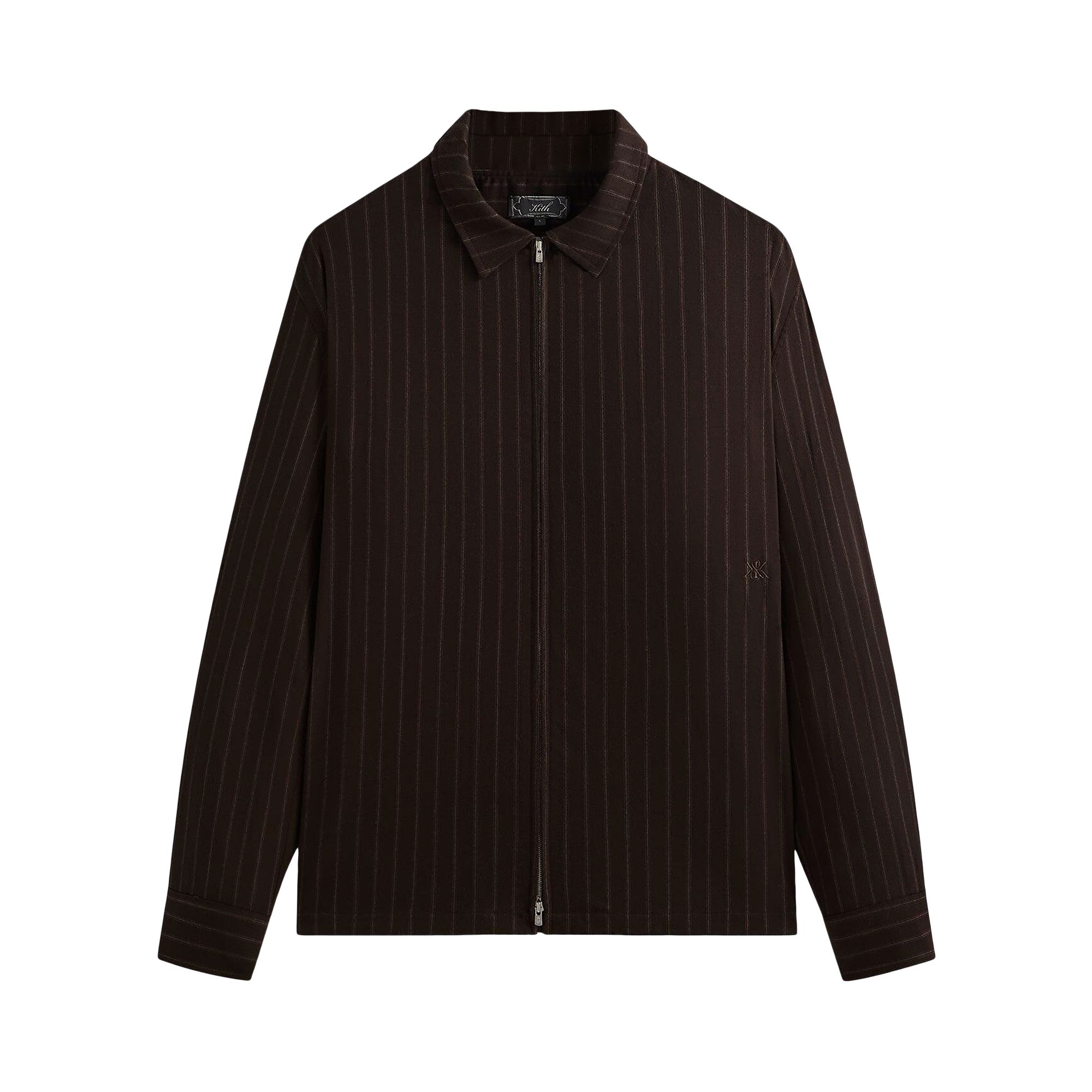 Pre-owned Kith Flannel Marquis Zip Up Shirt 'kindling' | Brown | Men's Size L