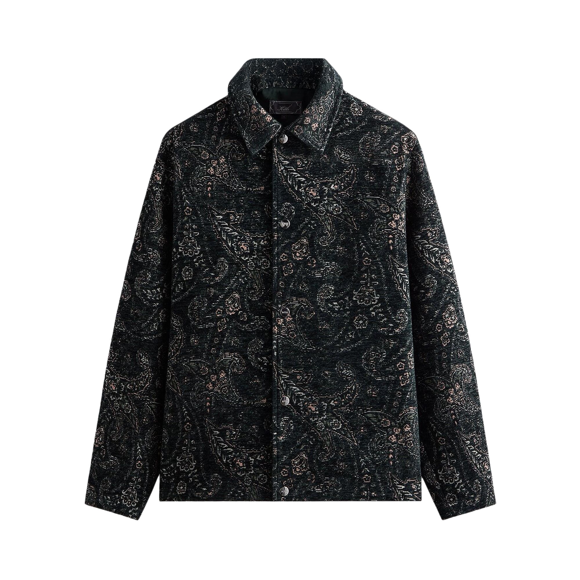 Pre-owned Kith Paisley Tapestry Irvin Coaches Jacket 'equestrian' | Black | Men's Size S