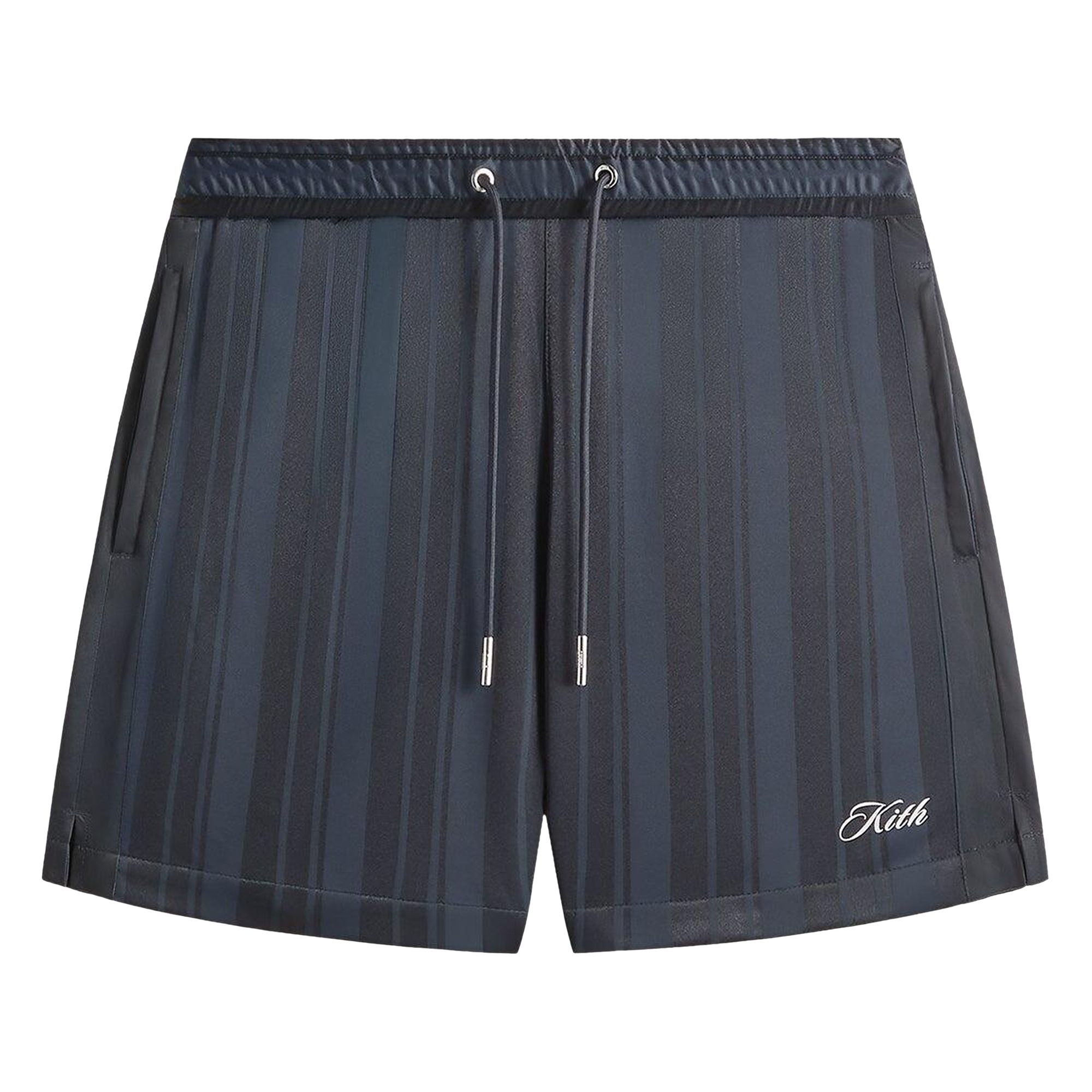 Pre-owned Kith Pinstripe Tricot Active Short 'nocturnal' | Black | Men's Size Xxl