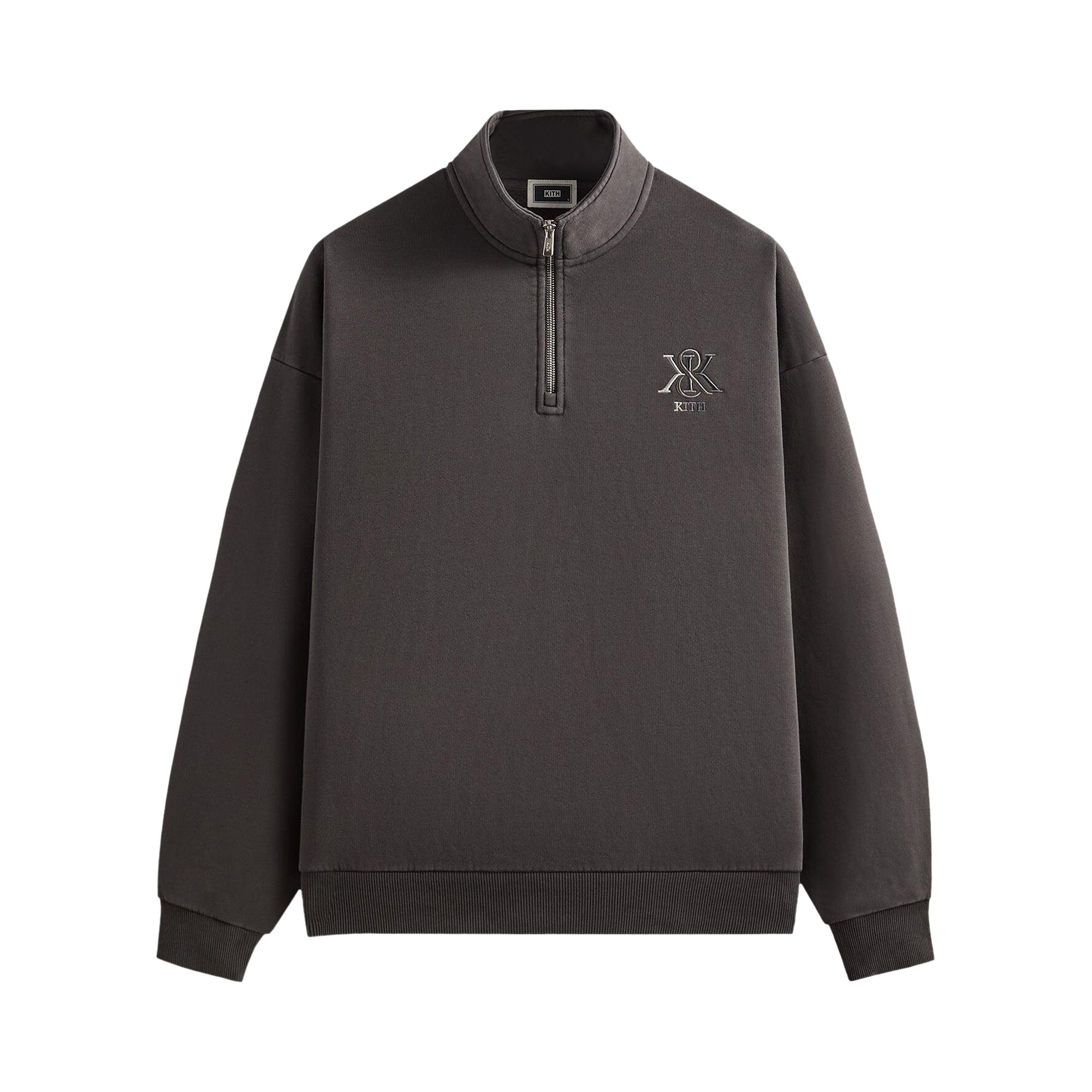 Pre-owned Kith Nelson Quarter Zip 'carbon' | Black | Men's Size Xl