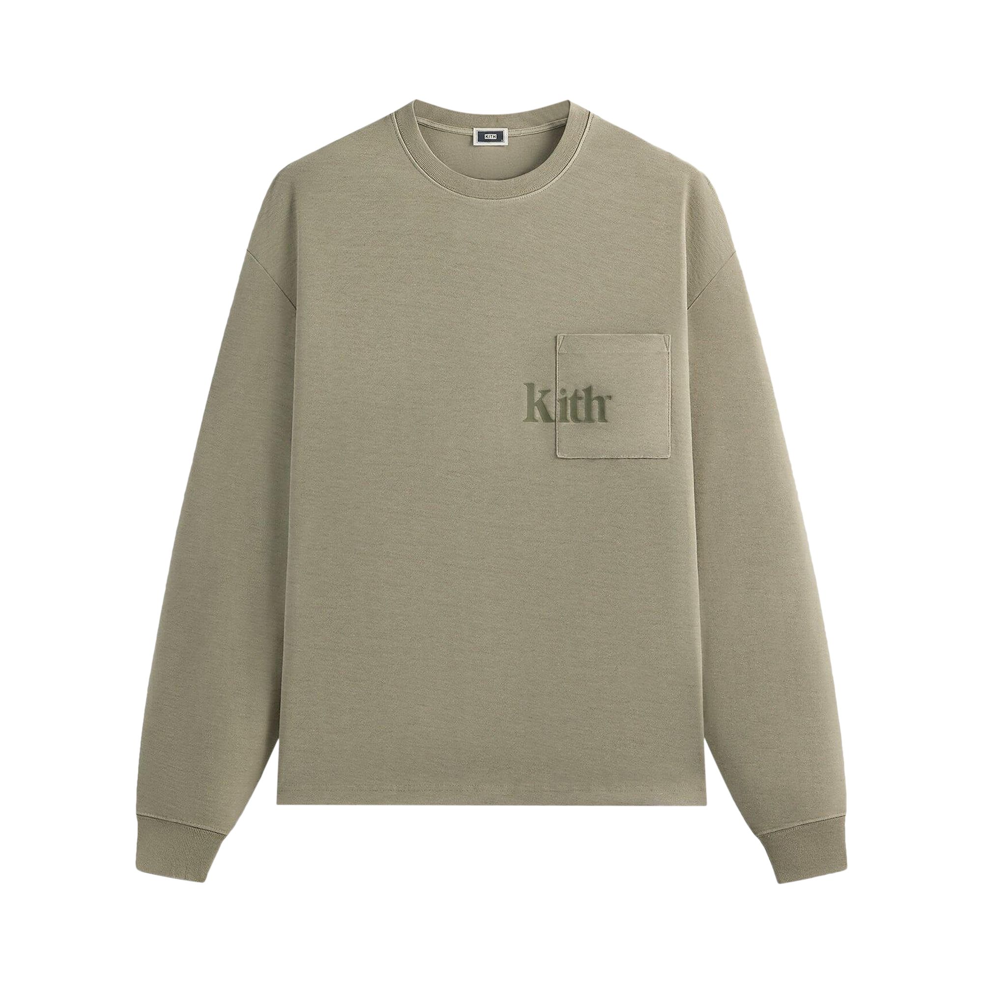 Pre-owned Kith Long-sleeve Quinn Tee 'haze' | Green | Men's Size Xl