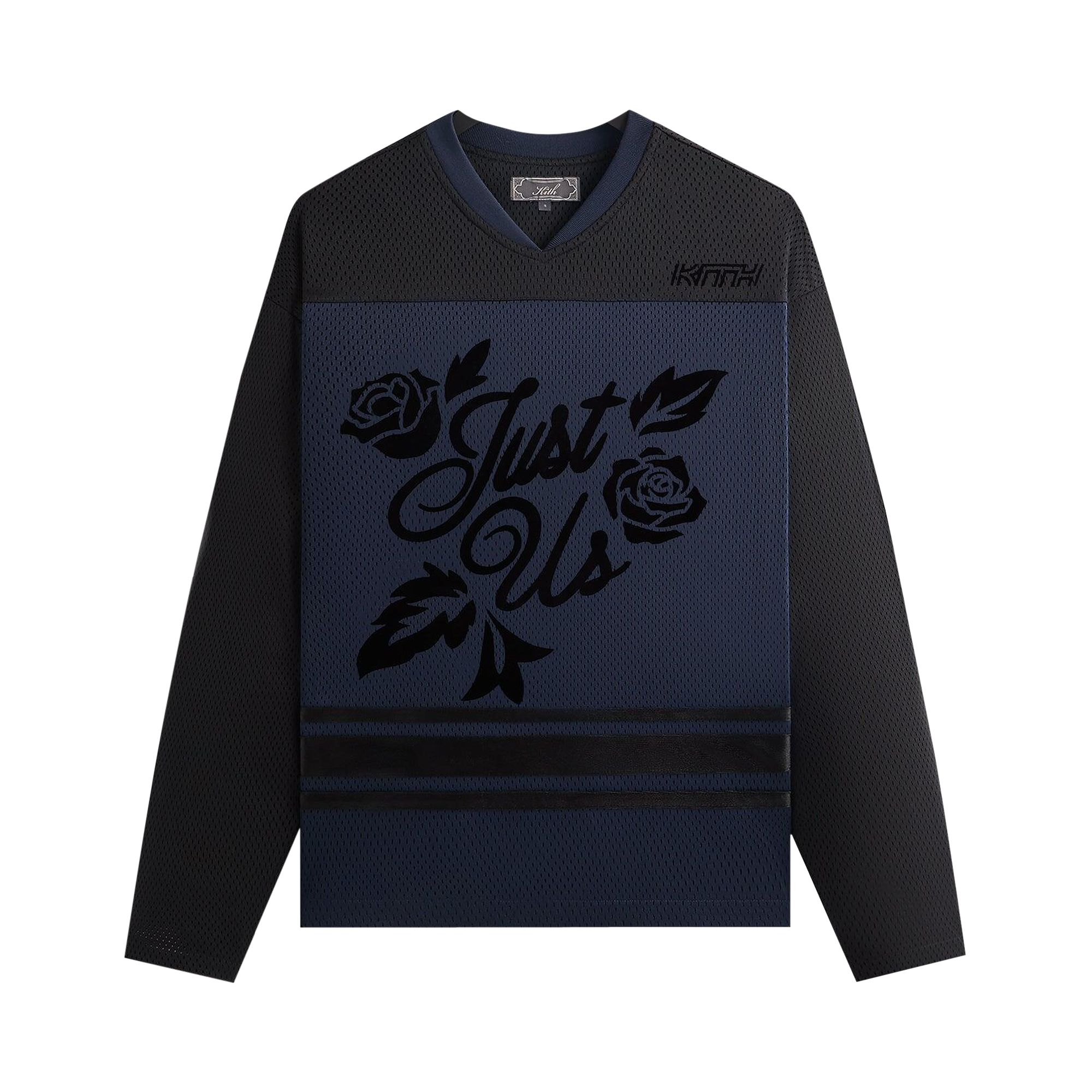 Pre-owned Kith Malik Long-sleeve Mesh Jersey 'nocturnal' | Black | Men's Size L