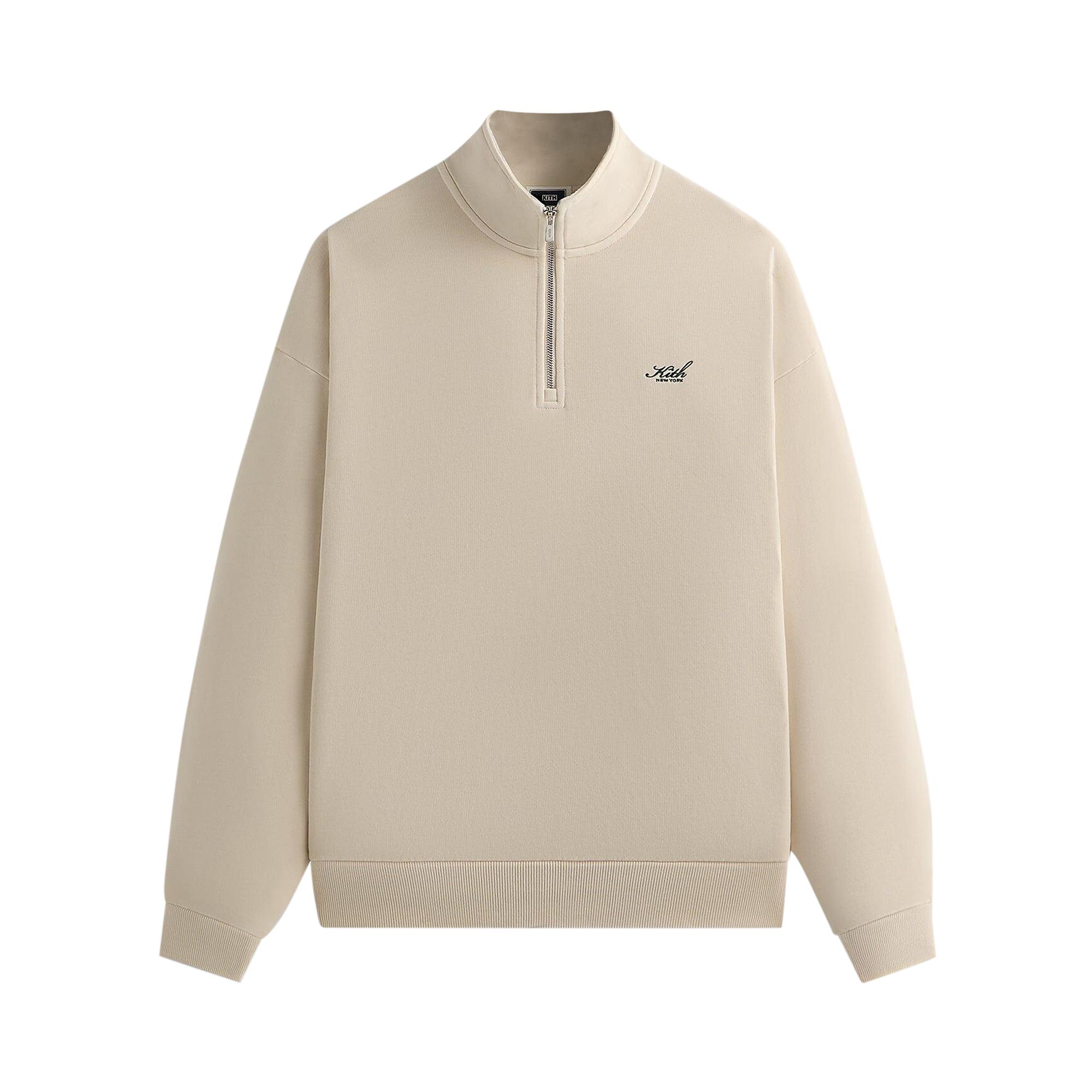 Pre-owned Kith Quarter Zip Nelson Pullover 'rye' | Tan | Men's Size S In Brown