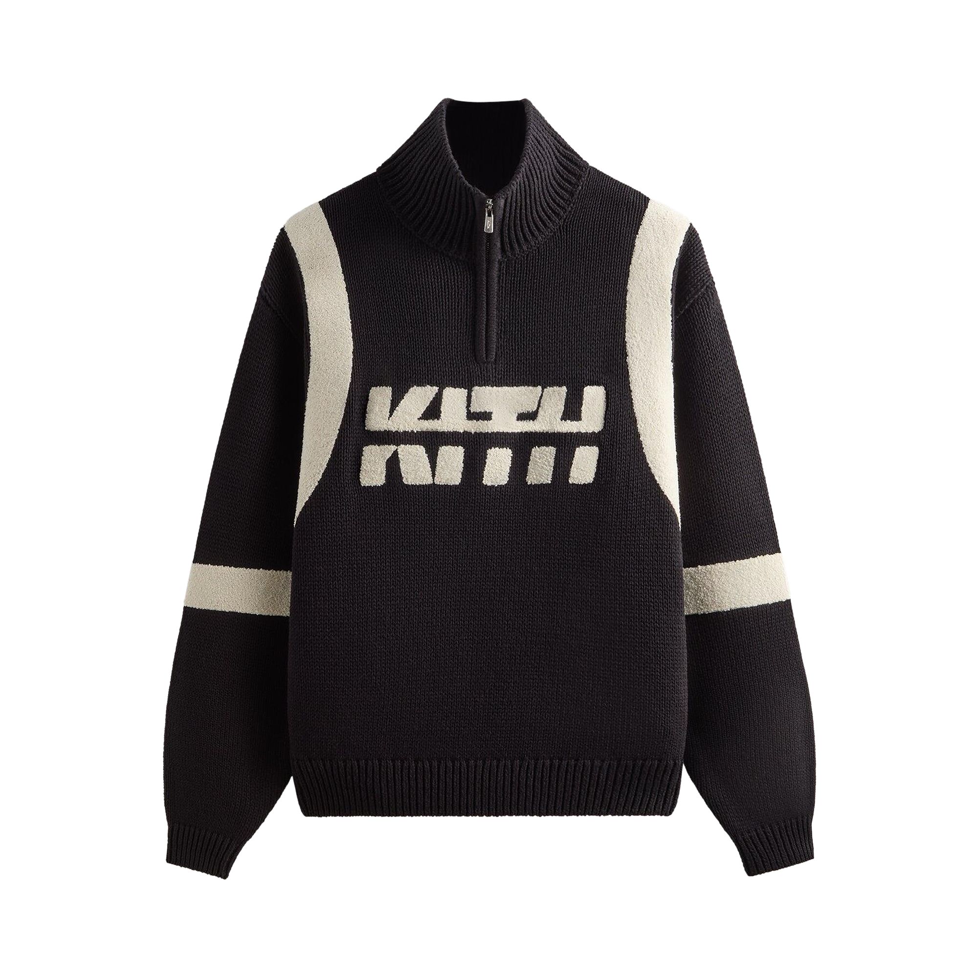 Pre-owned Kith Racer Quarter Zip Wyona Sweater 'black' | Men's Size L