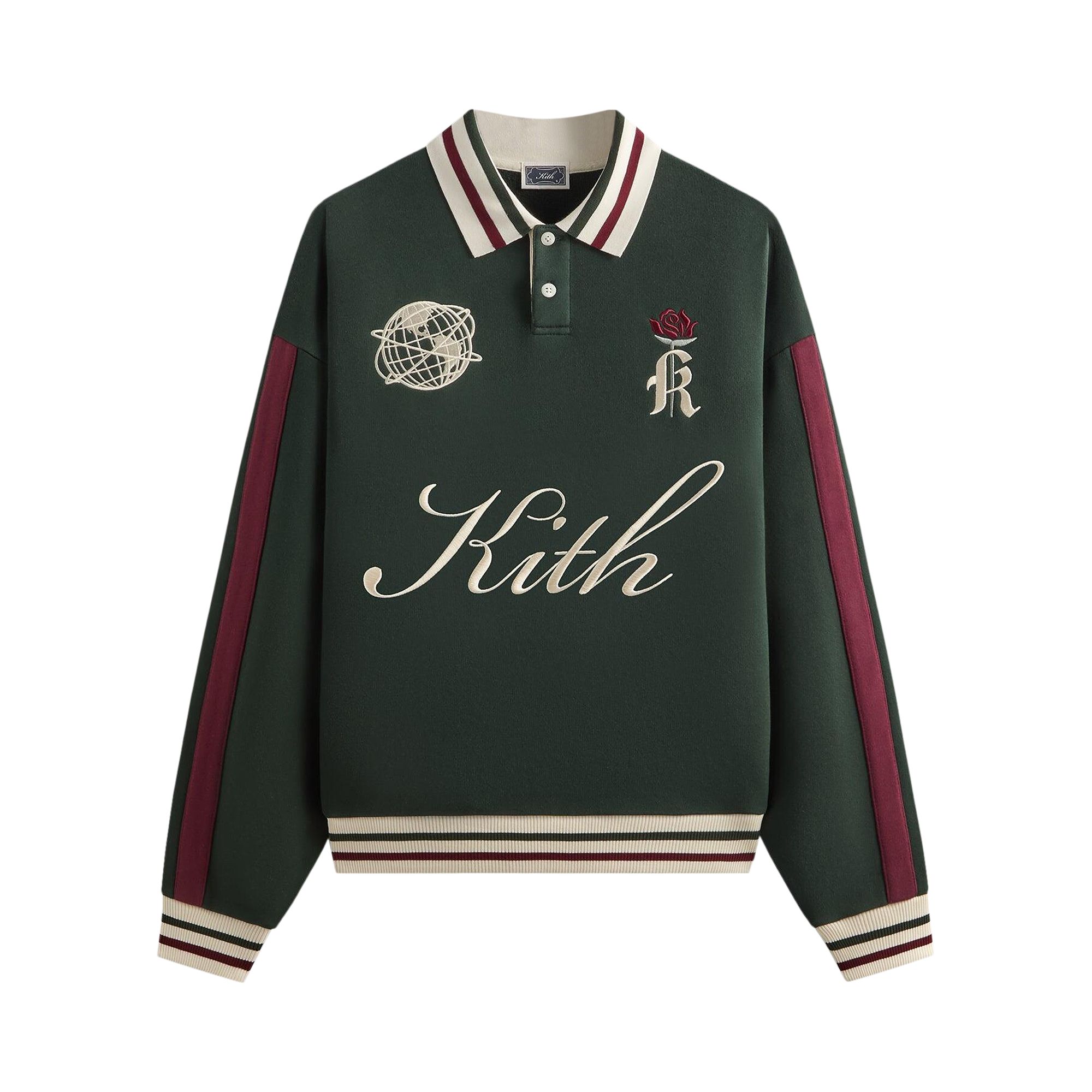 Pre-owned Kith Script Nelson Collared Pullover 'stadium' | Green | Men's Size Xl