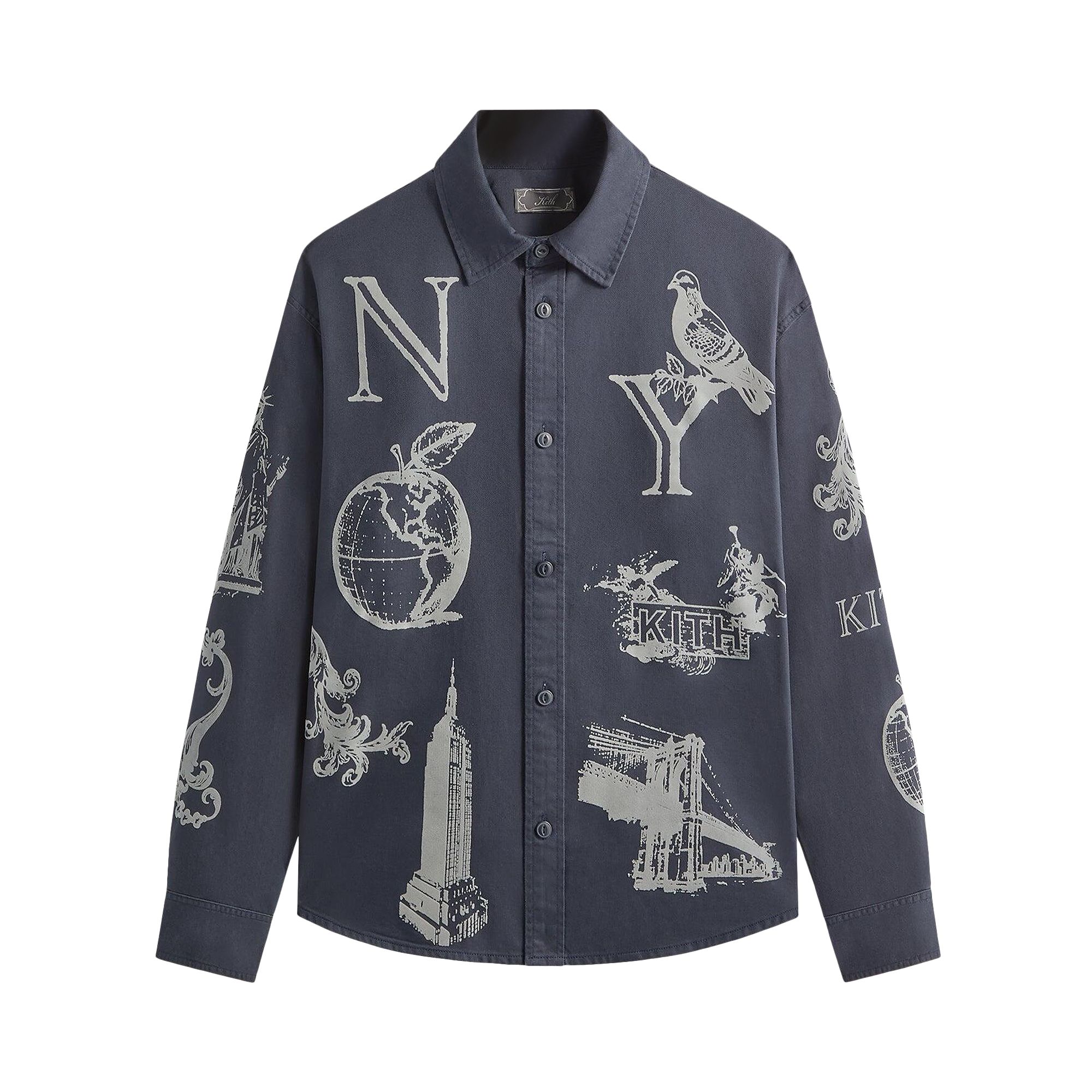Pre-owned Kith Ny Symbols Graphic Apollo Shirt 'nocturnal' | Black | Men's Size Xs