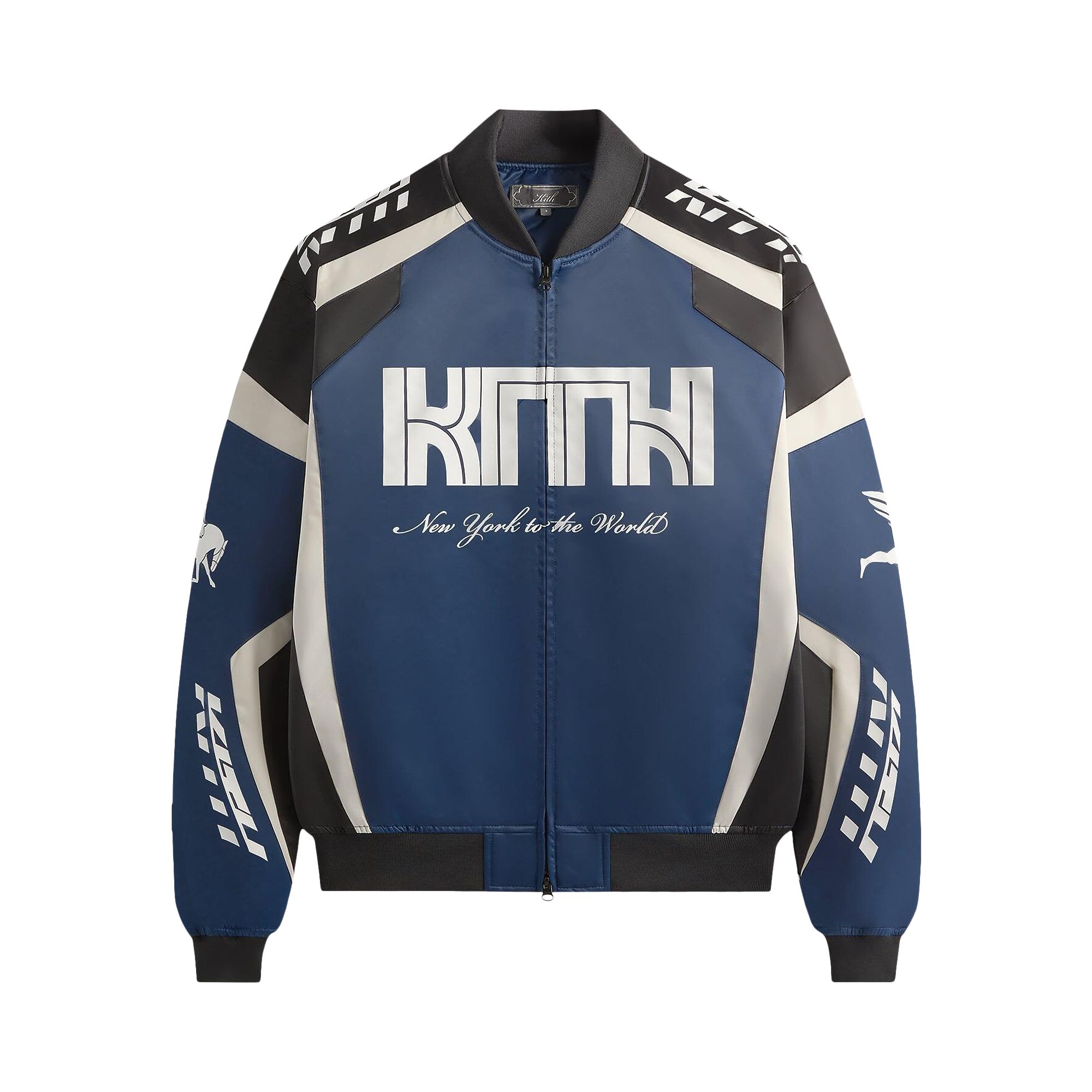 Pre-owned Kith Racing Nylon Bomber Jacket 'meter' | Blue | Men's Size Xl