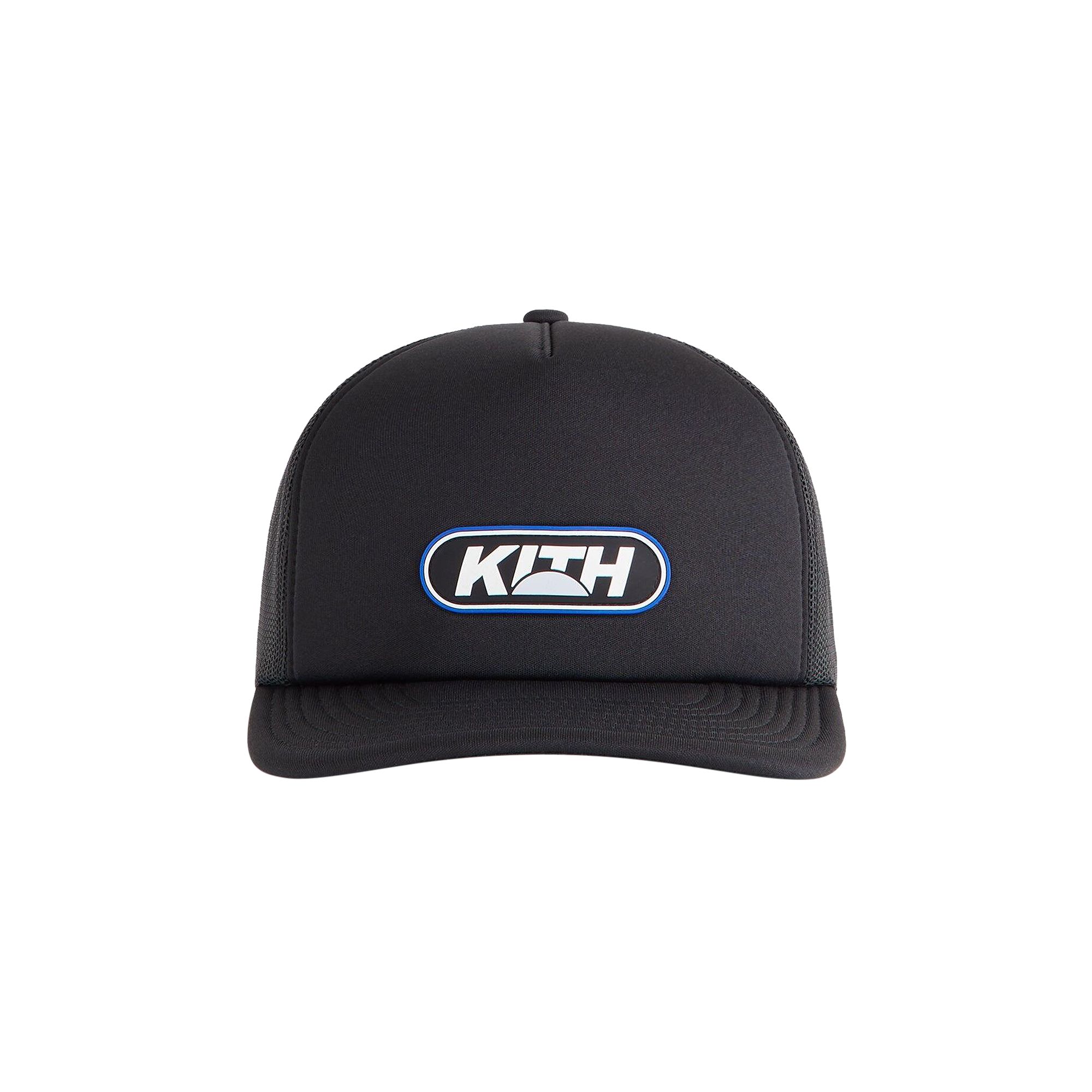 Pre-owned Kith Poly Foam Nolan Trucker Hat With Rubber Patch 'black' | Men's Size Onesize