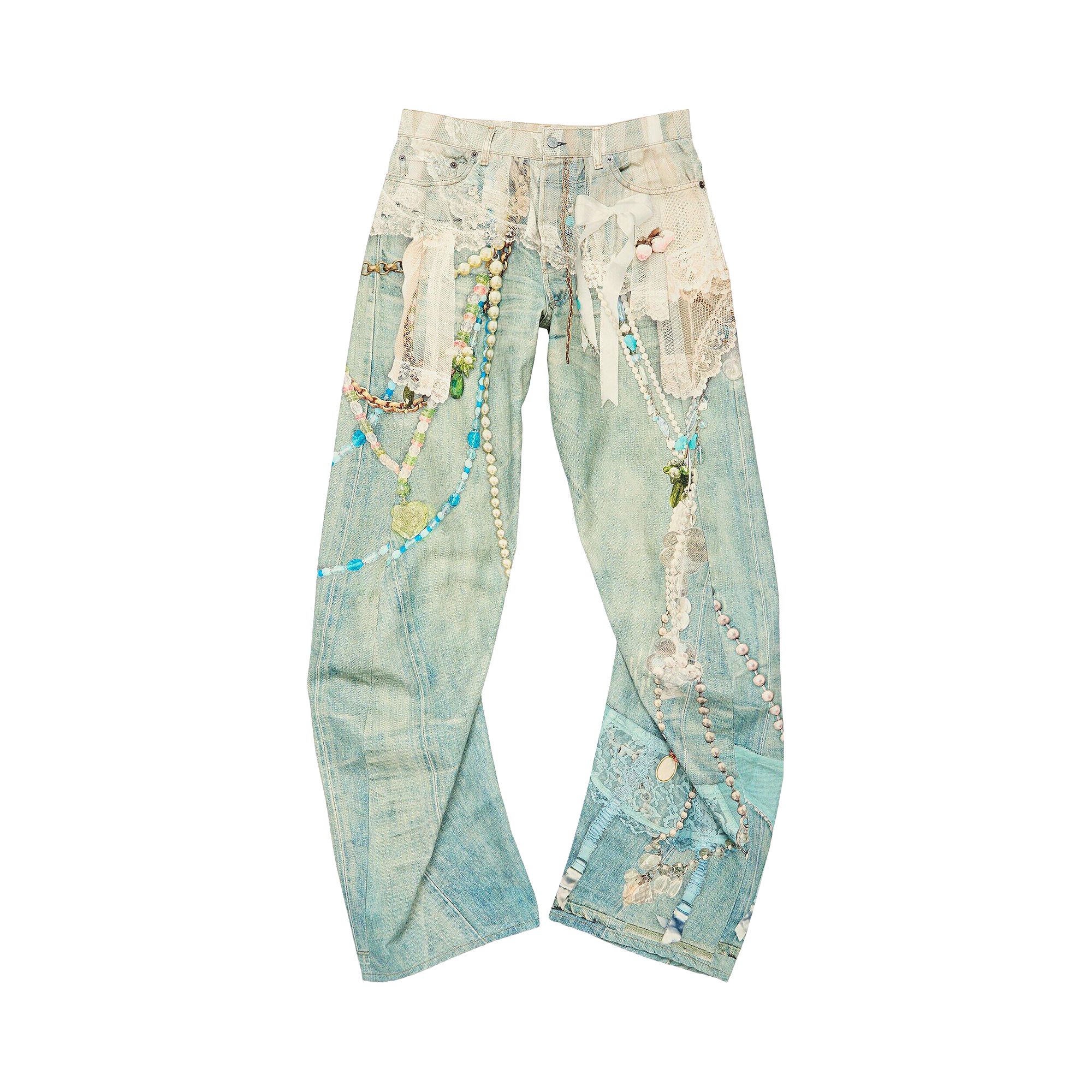 Pre-owned Acne Studios 2006 Relaxed Fit Jeans 'white/green' | Men's Size 54