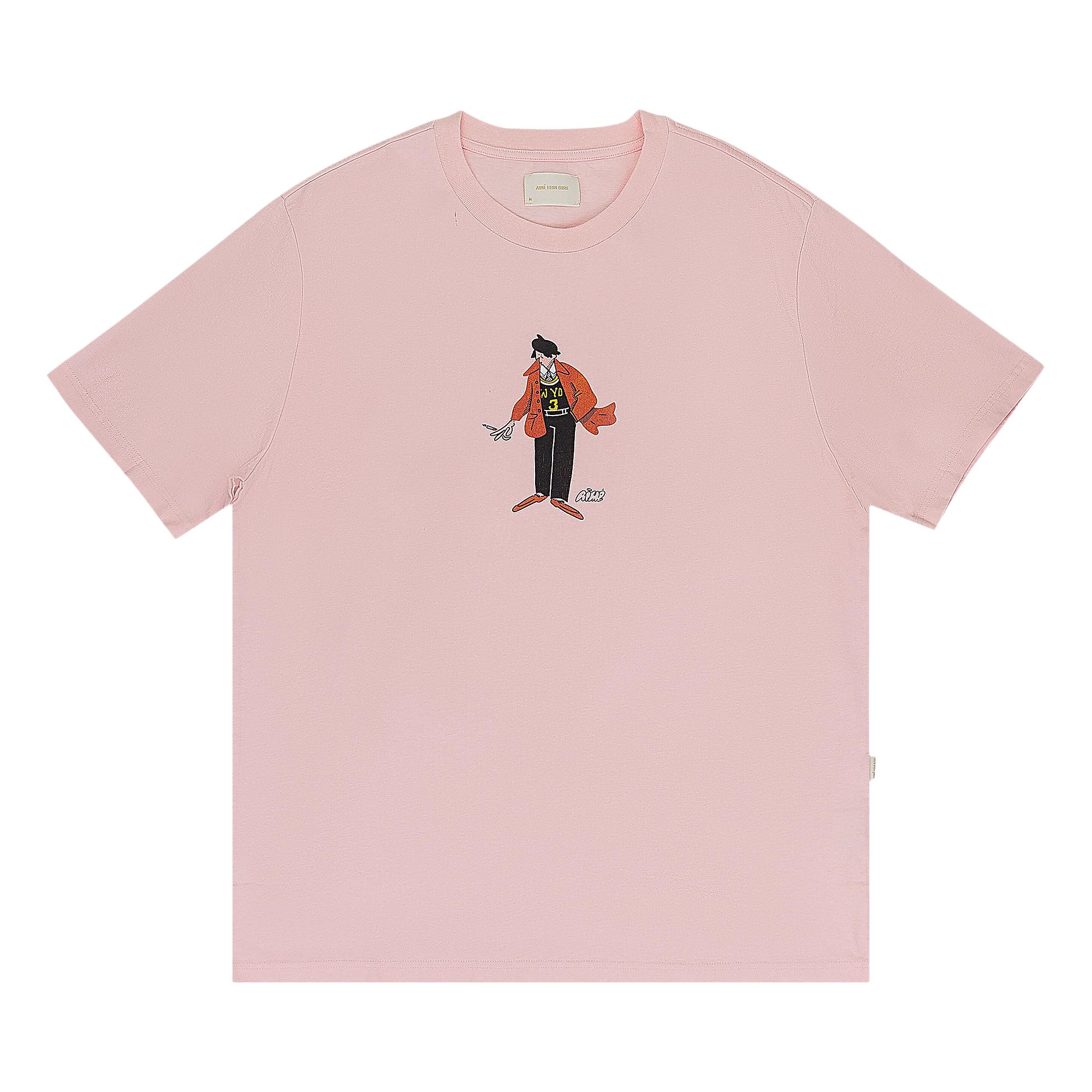 Pre-owned Aimé Leon Dore Caricature Graphic T-shirt 'rose Quartz' | Pink | Men's Size M