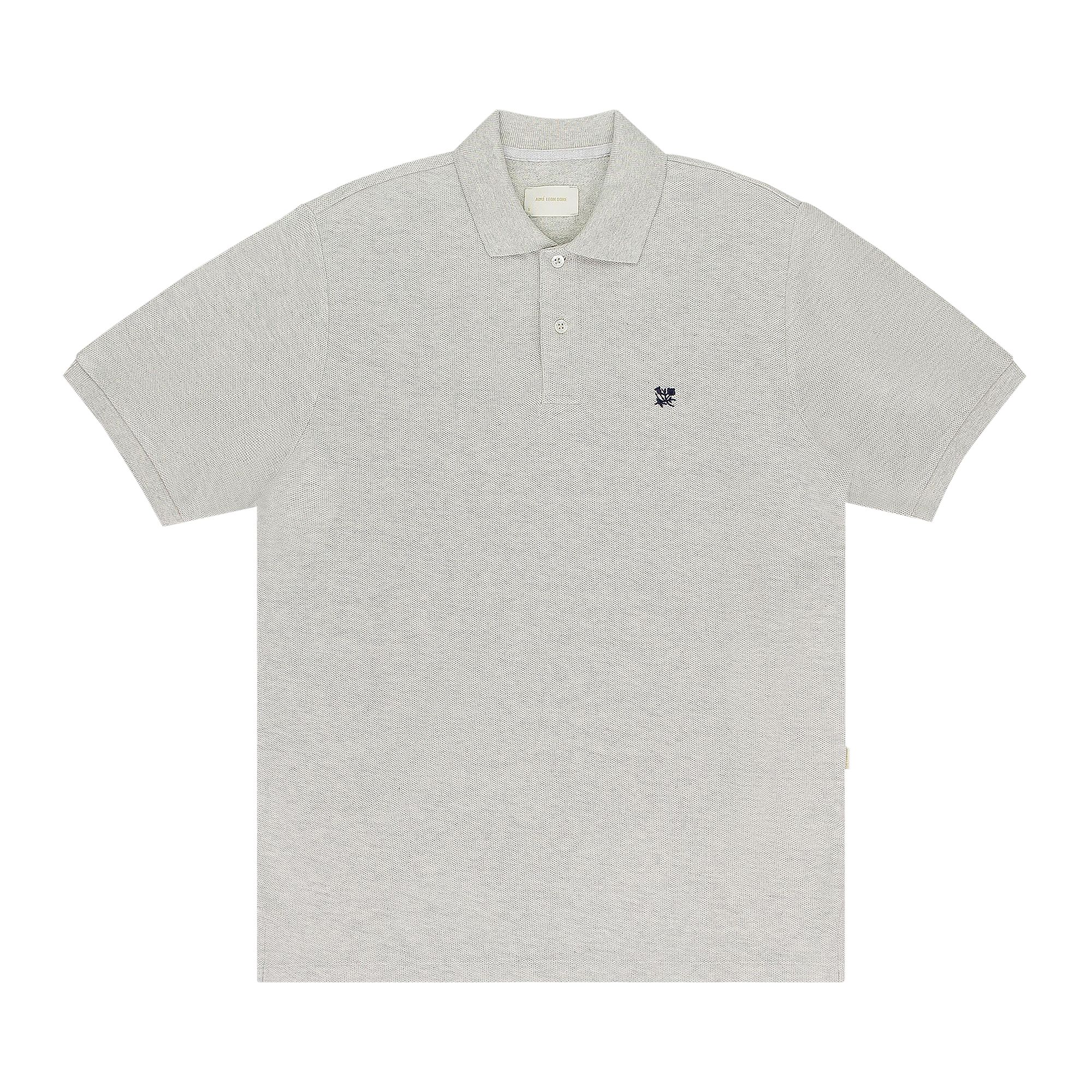 Pre-owned Aimé Leon Dore Crest Piqué Polo Shirt 'oatmeal Melange' | White | Men's Size S
